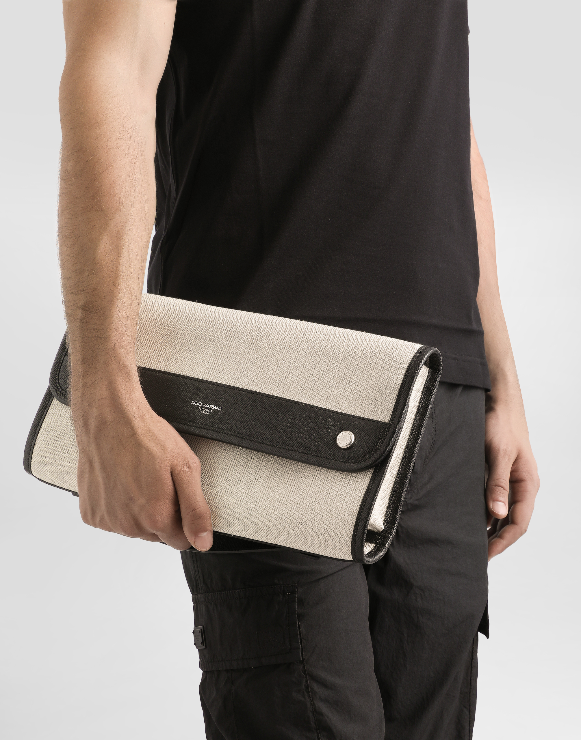  Dolce & Gabbana Dolce & Gabbana Atene Salt&pepper And Calfskin Necessaire - Man Briefcase And Clutches Multicolor Onesize 