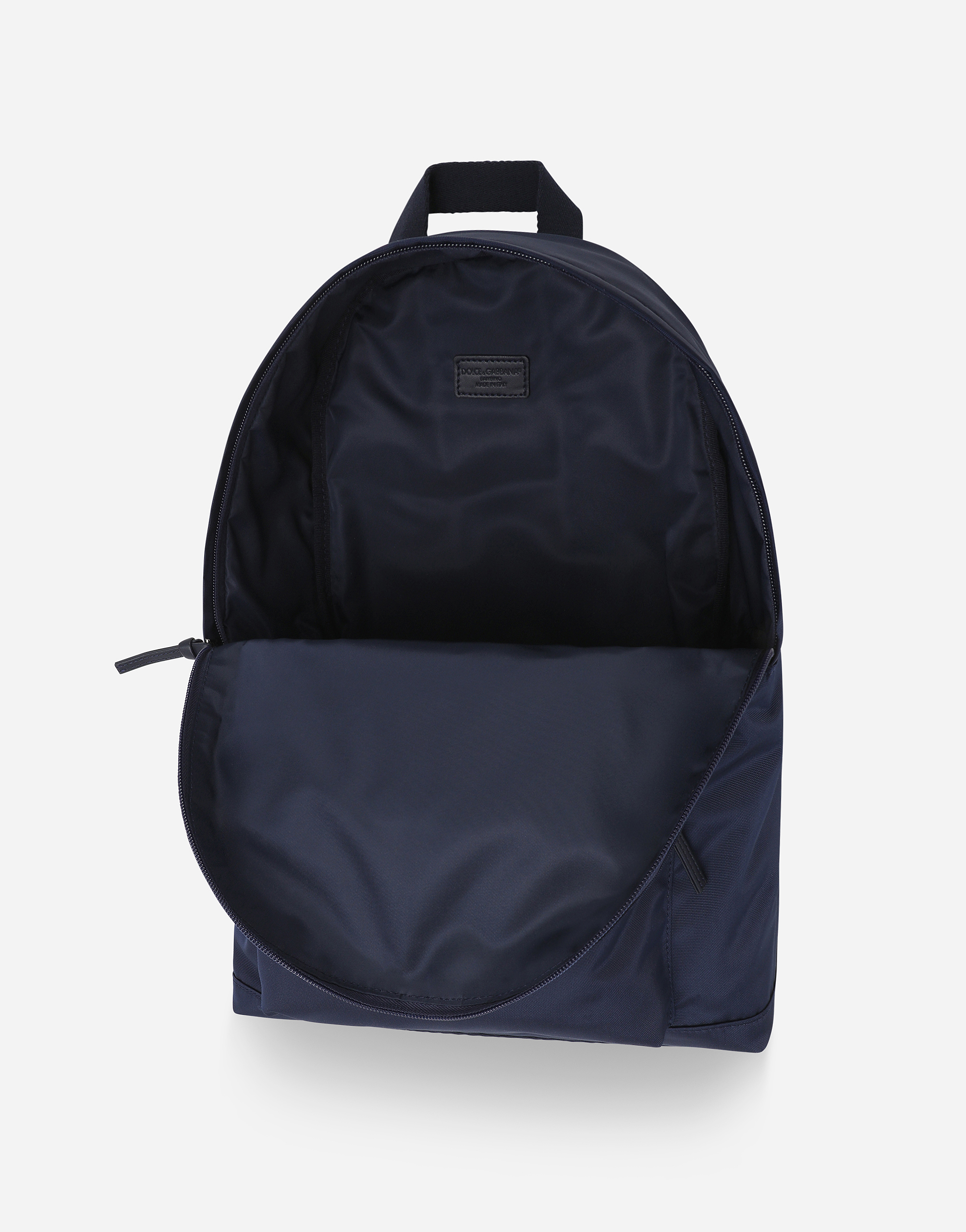 Dolce & Gabbana Nylon Backpack With Dolce&gabbana Logo In Blue