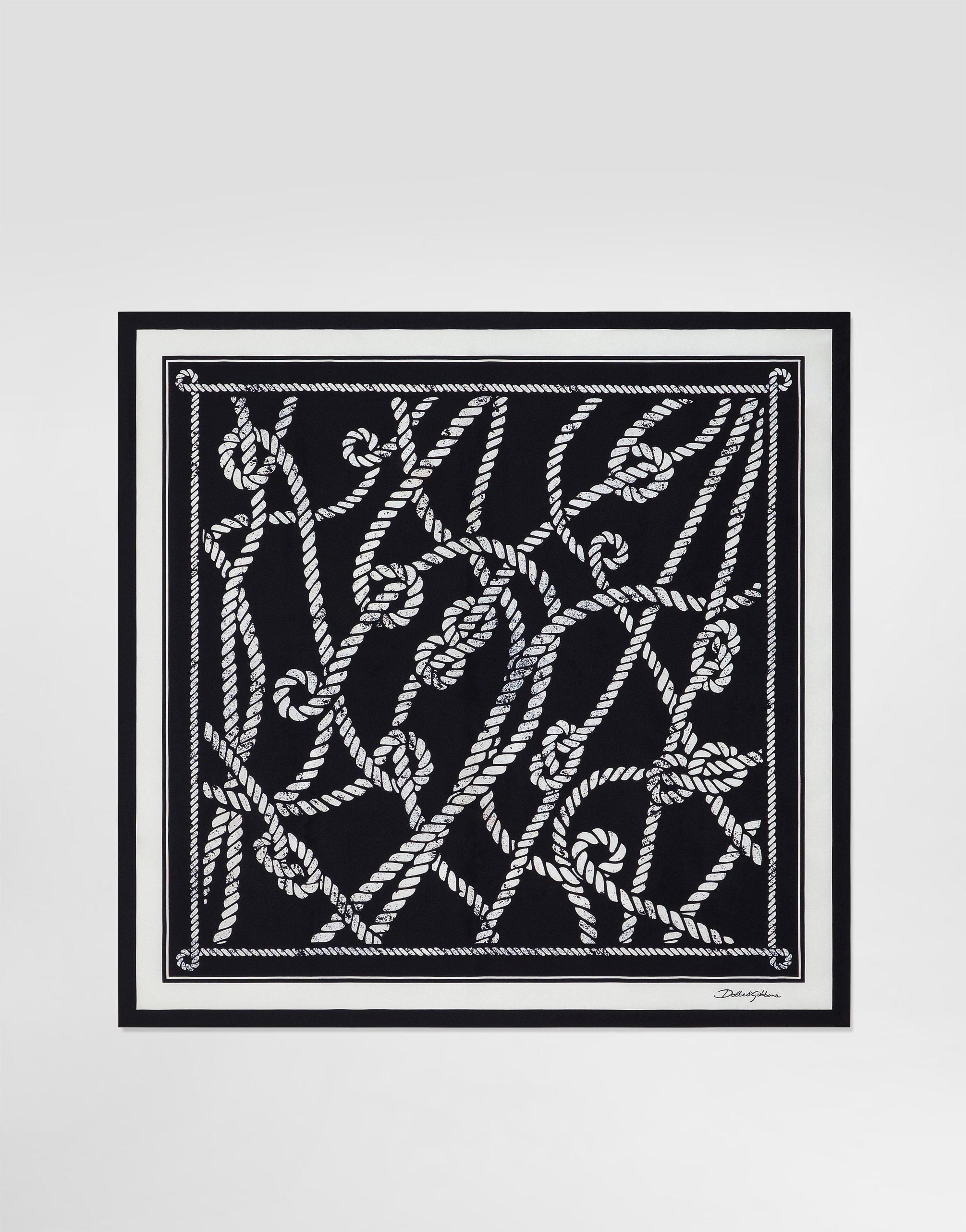 70x70 marina-print silk twill scarf in Multicolor for Men