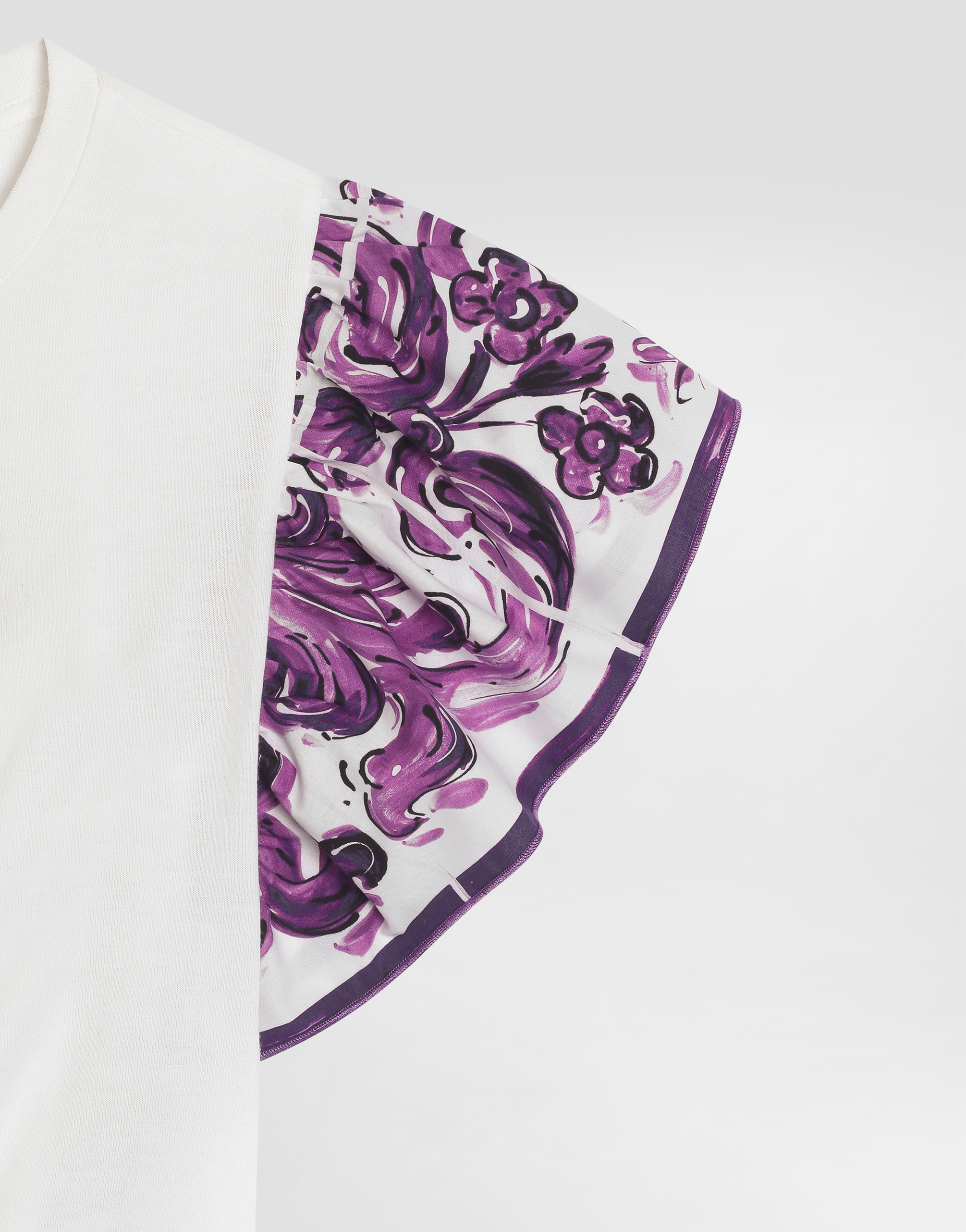 Dolce & Gabbana Majolica-print Short-sleeved Poplin T-shirt