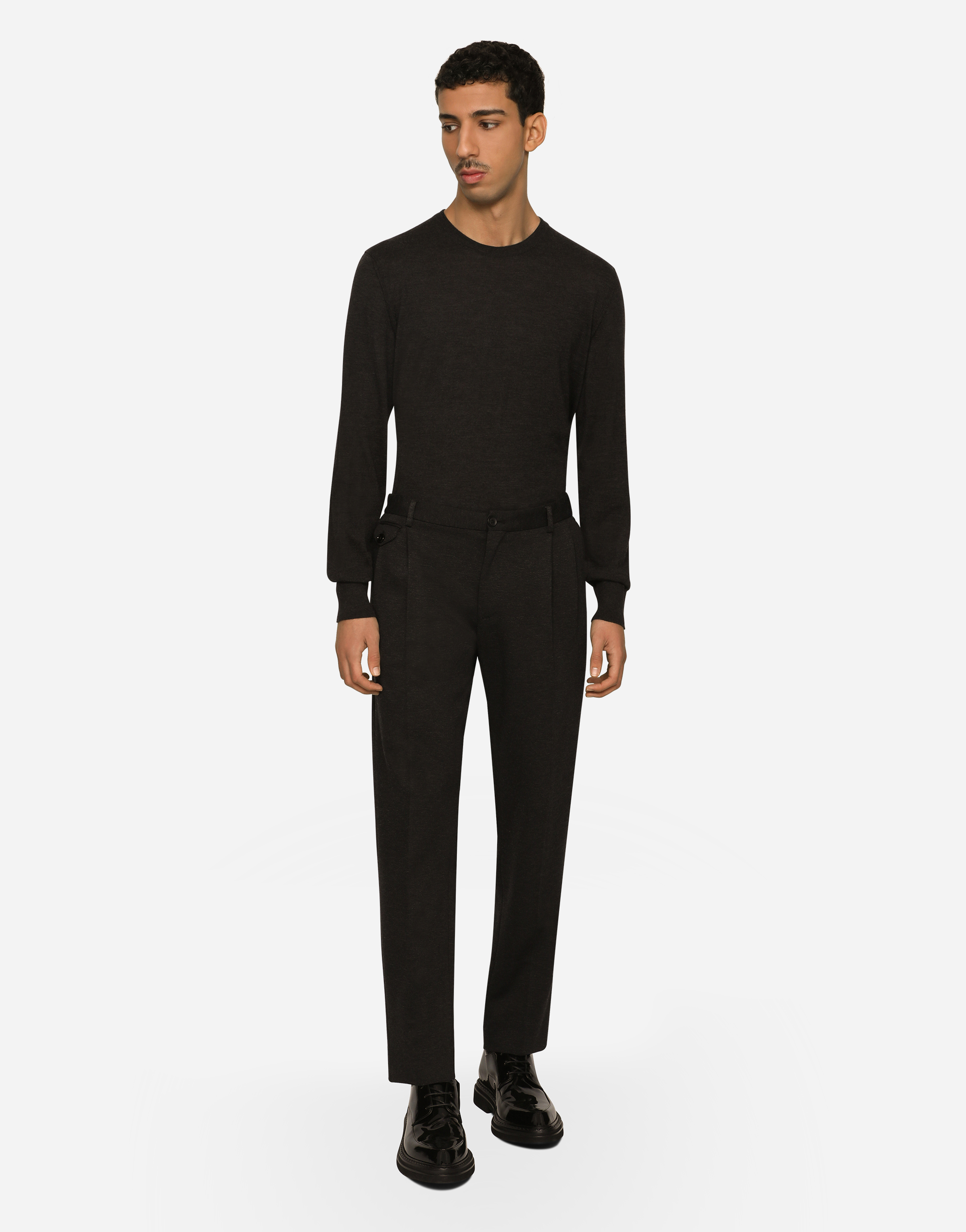 Shop Dolce & Gabbana Stretch Jersey Pinpoint Pants In Multicolor