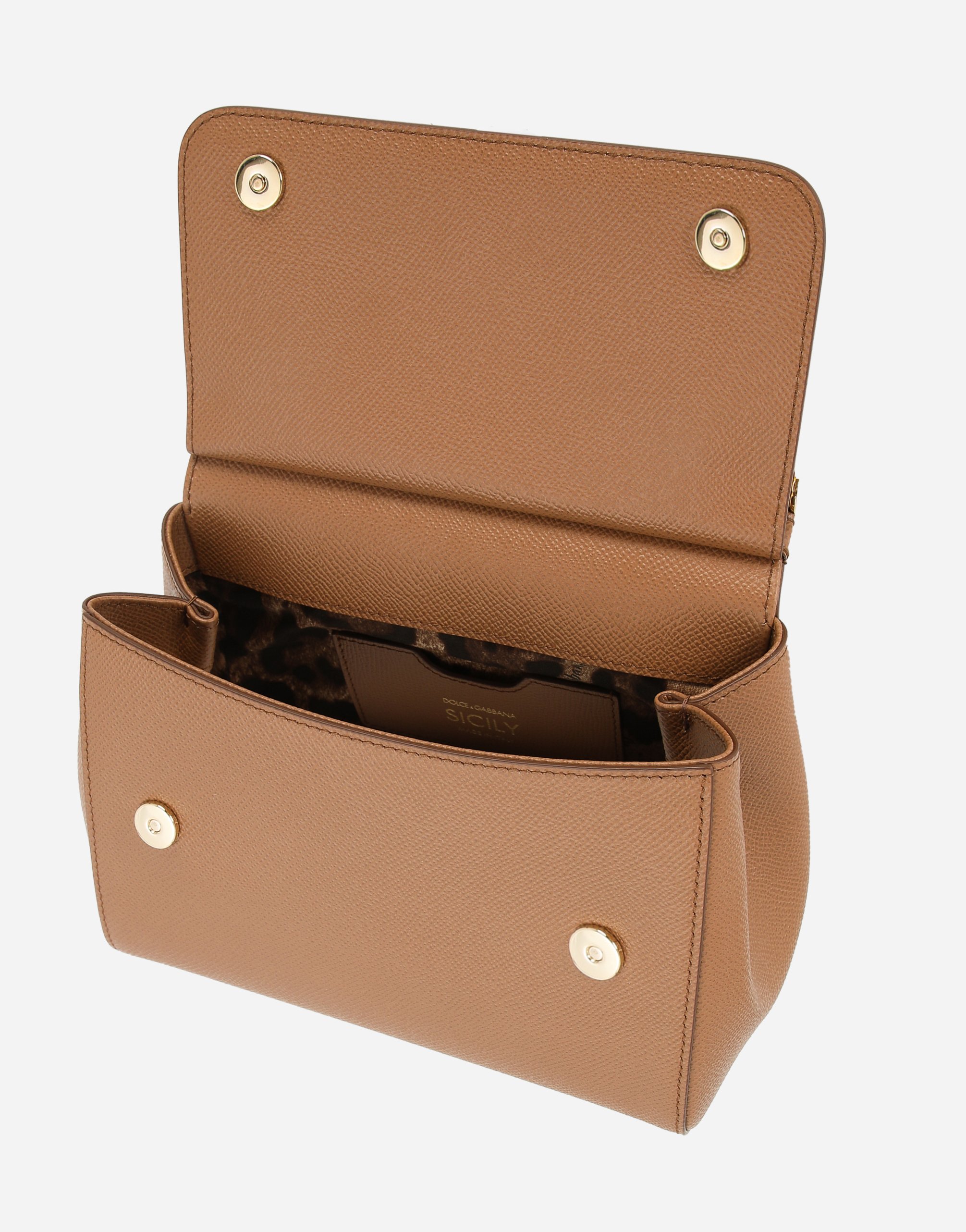 Dolce & Gabbana Henkeltasche Sicily Mittelgross In Brown