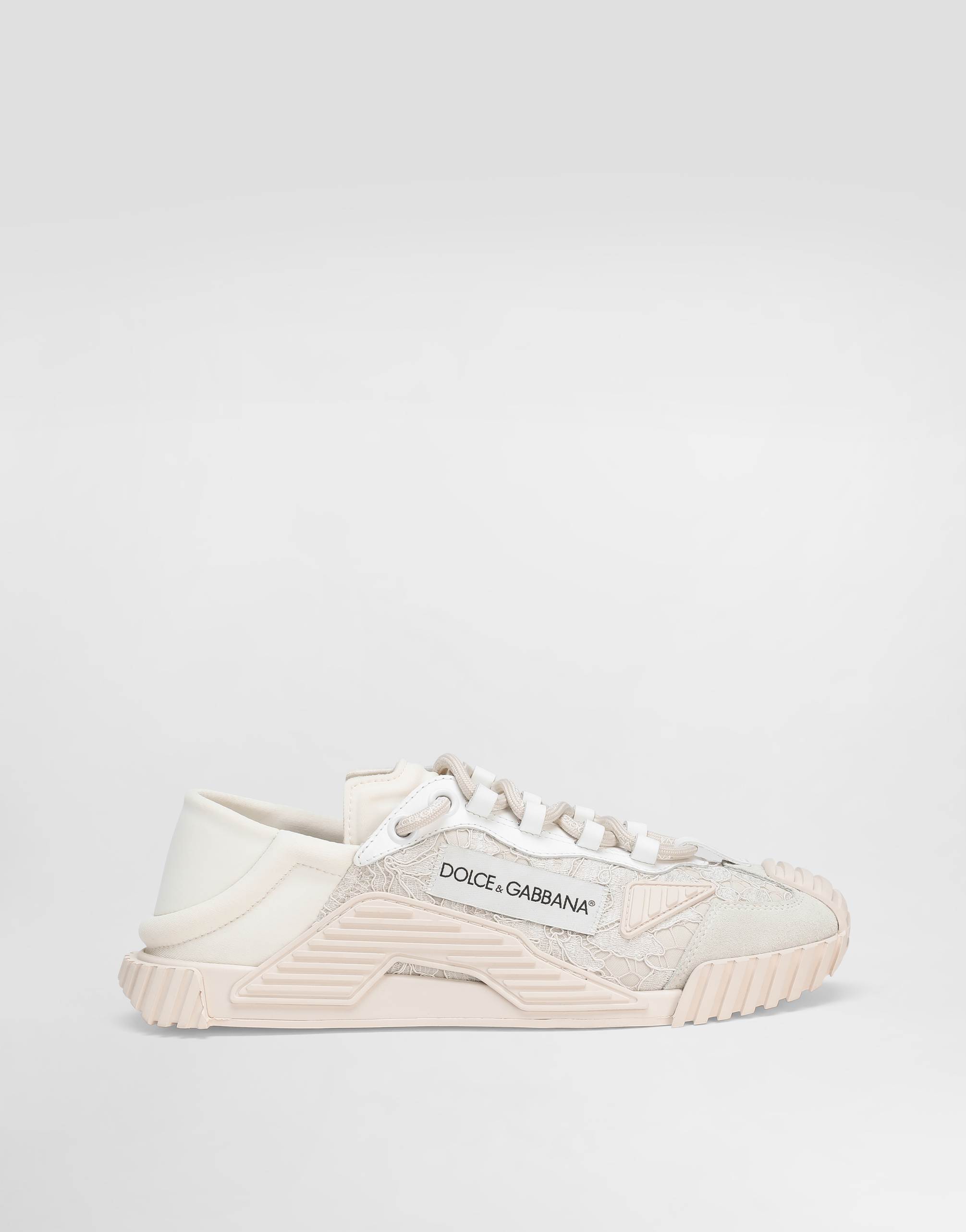 Dolce & Gabbana Female Mixed-Materials Ns1 Slip-On Sneakers - Woman Sneakers Gray Fabric Grey Size 38.5 - Image 1
