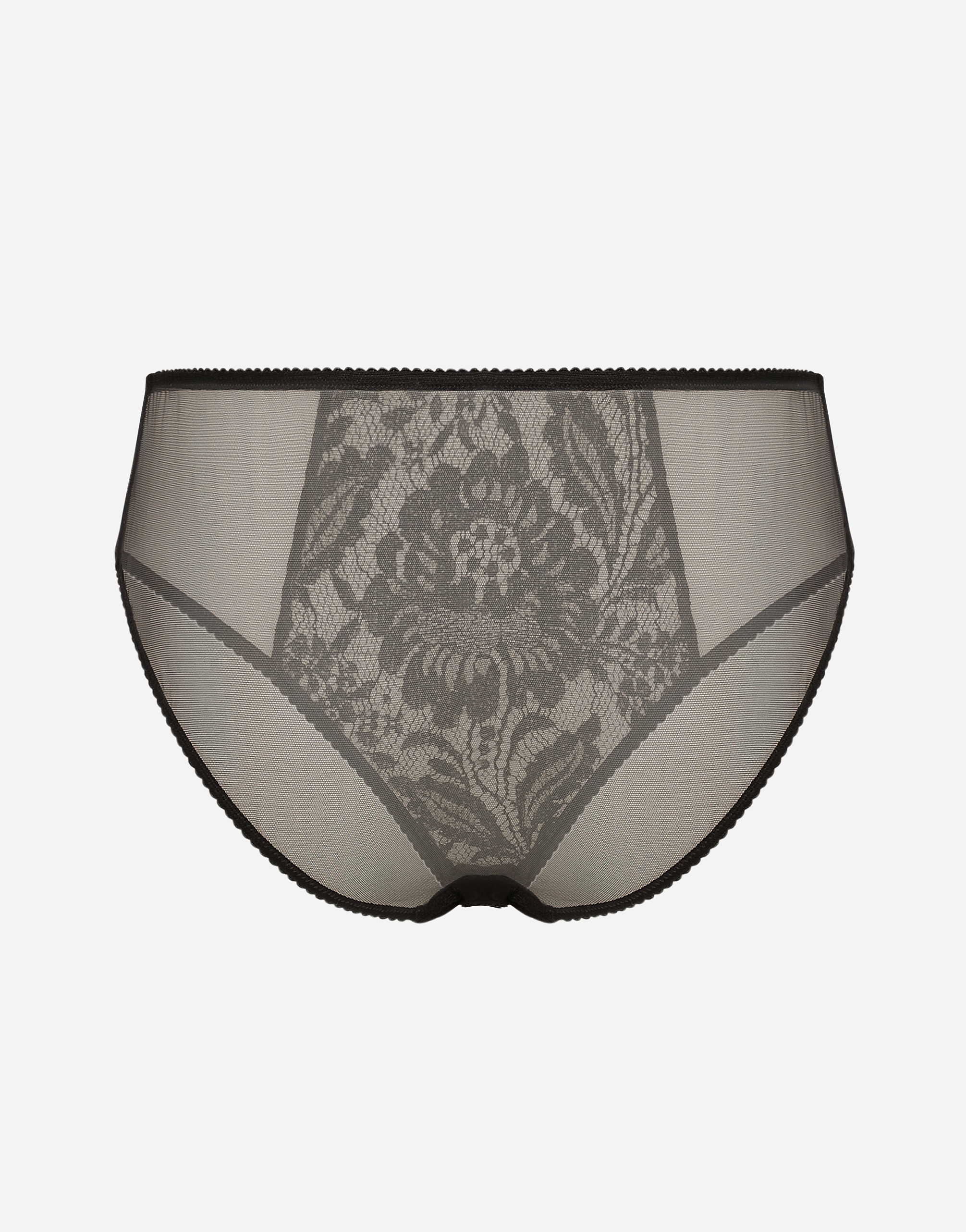 Dolce & Gabbana Floral-lace Virgin Wool Briefs In ブラック