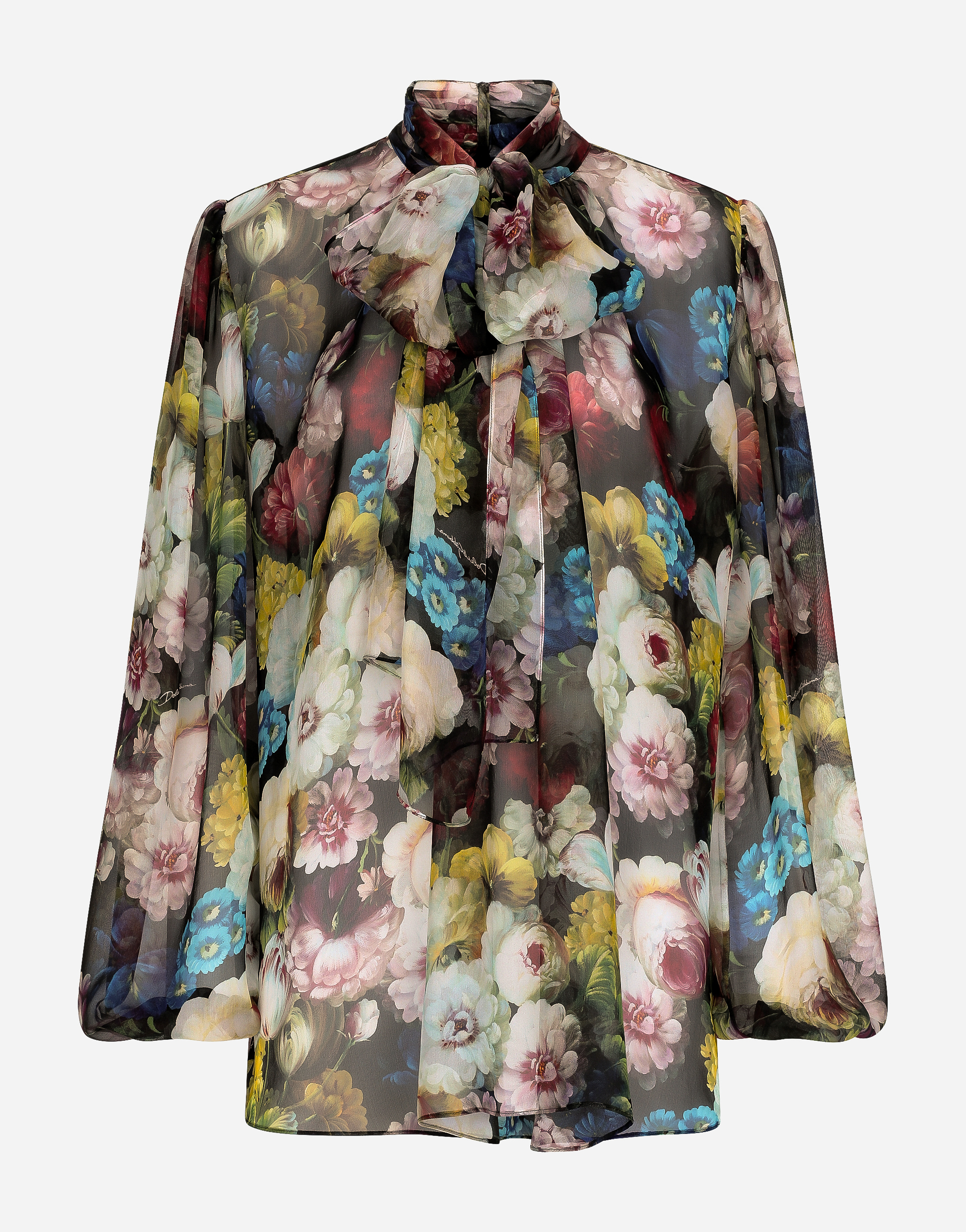 Dolce & Gabbana Dolce&gabbana Silk Night Flower Print Shirt In プリント