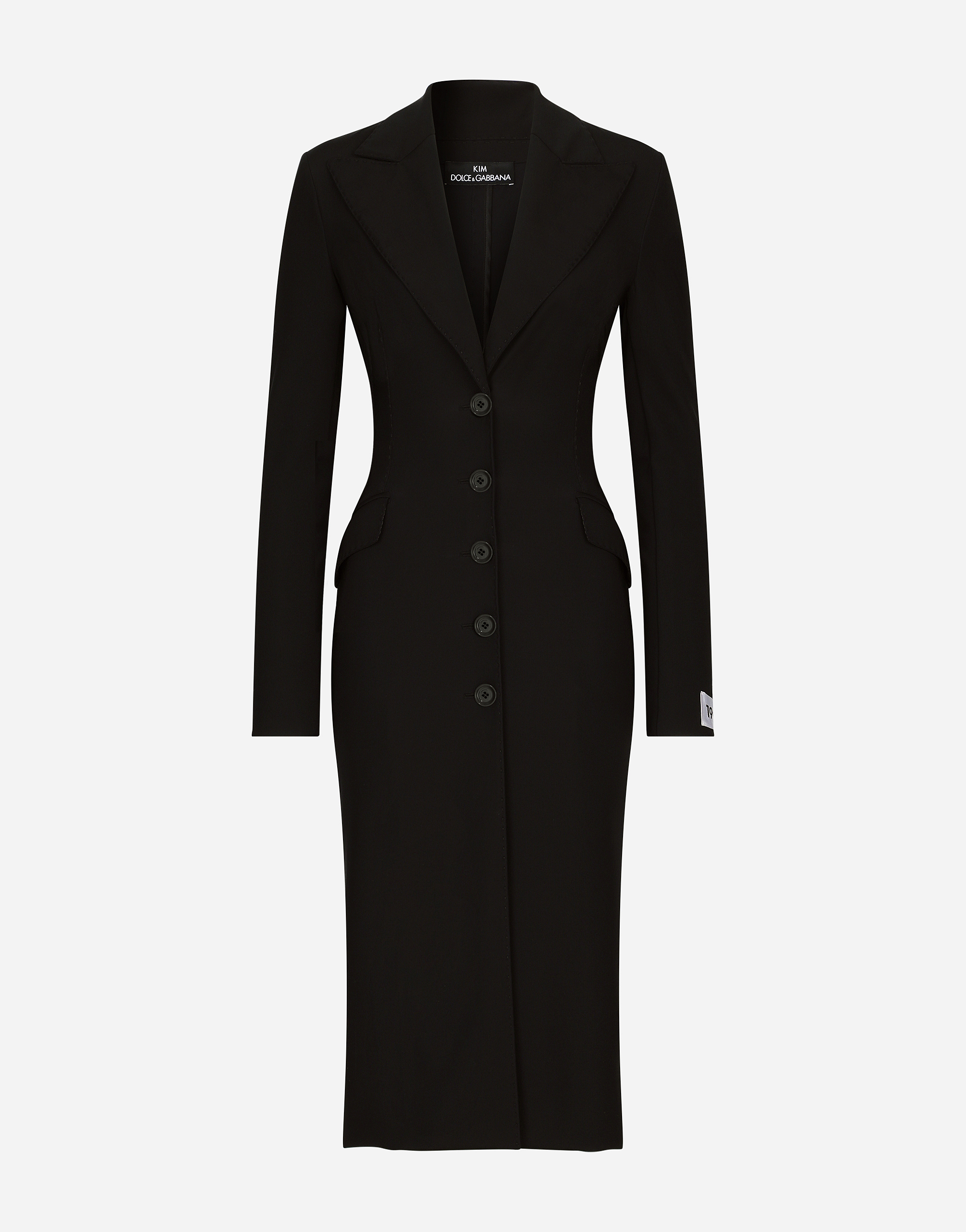 DOLCE & GABBANA KIM DOLCE&GABBANA JERSEY COAT DRESS WITH THE RE-EDITION LABEL