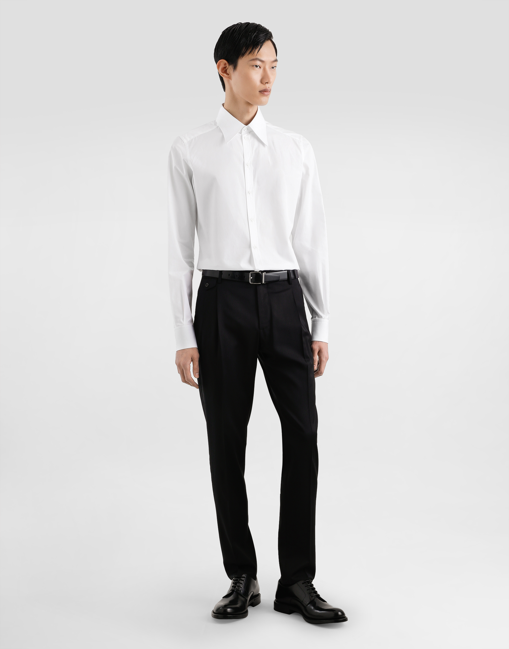 Dolce & Gabbana White Regular Solid Shirt In White