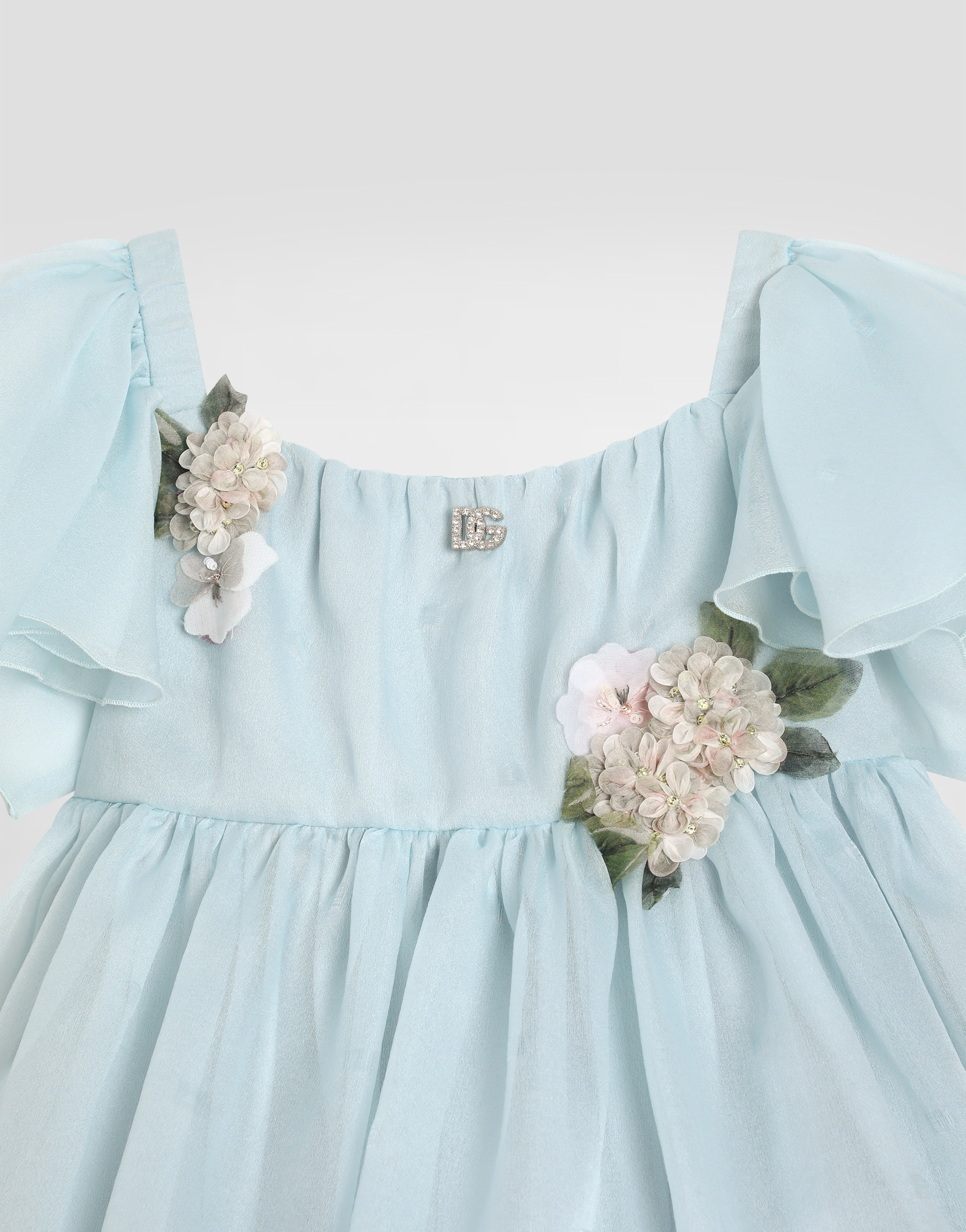 Dolce & Gabbana Organza Dress - Frau Kleider Azure 4 Years 