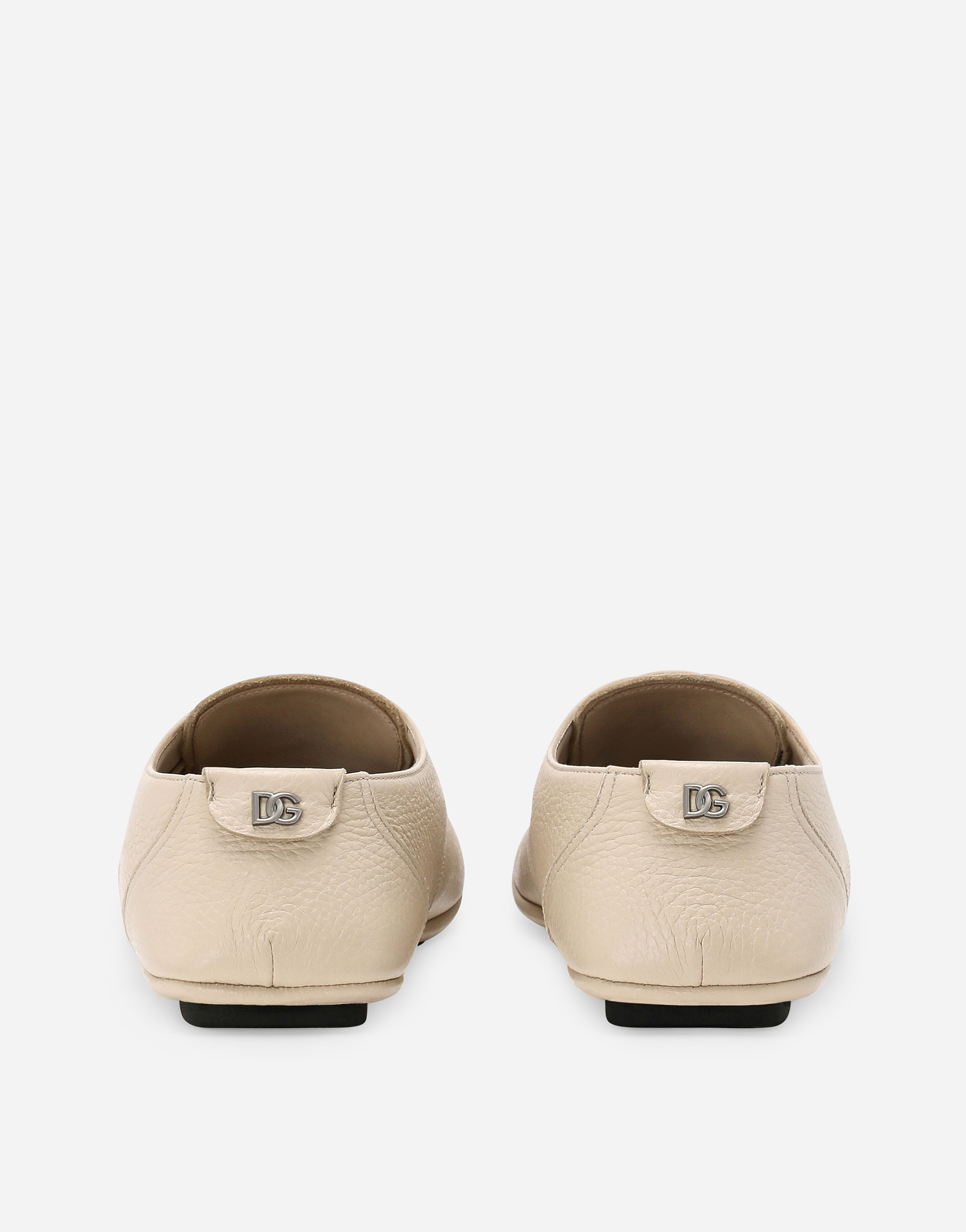 Dolce & Gabbana Deerskin Derby Shoes In Beige