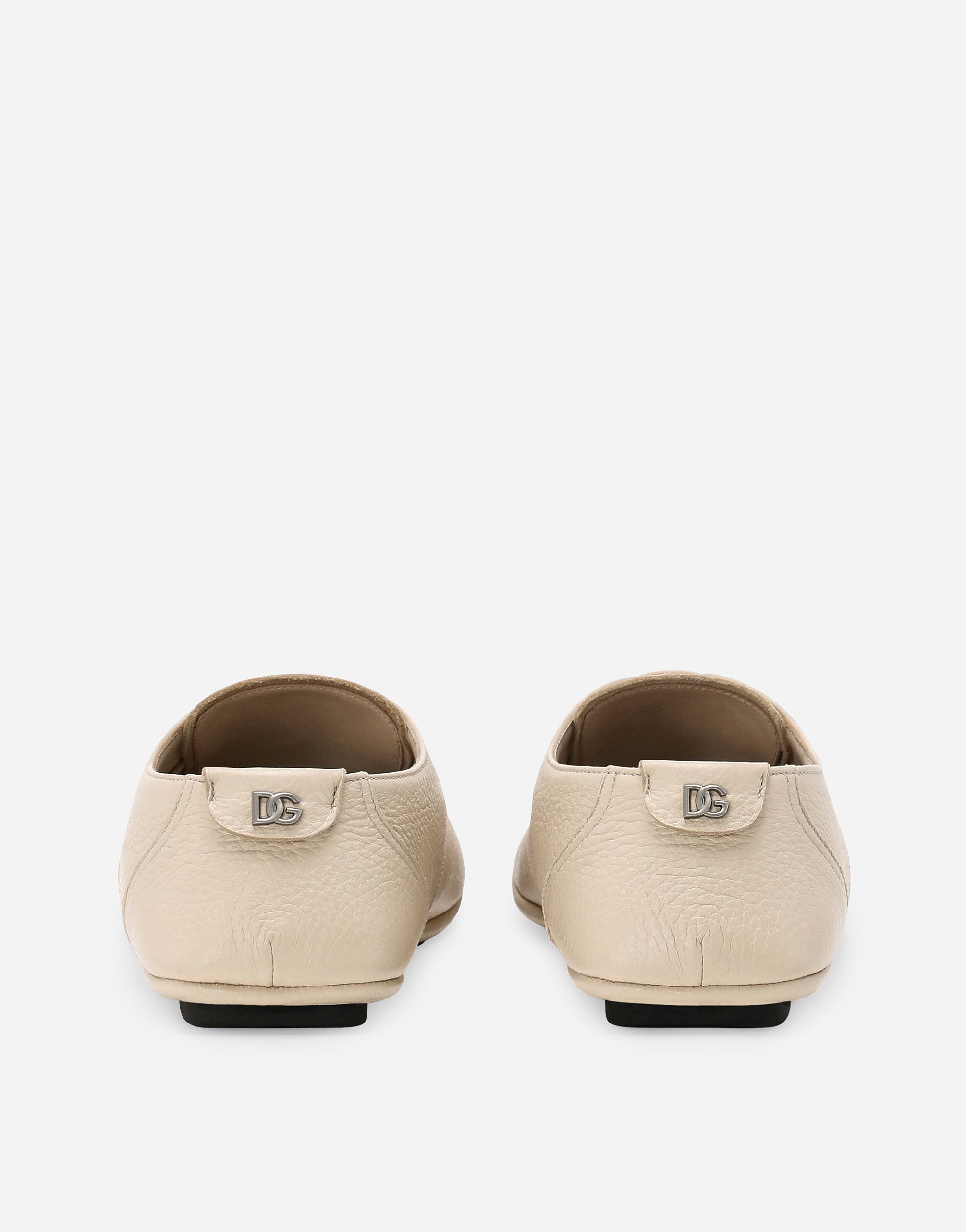 Dolce & Gabbana Deerskin Derby Shoes In Beige