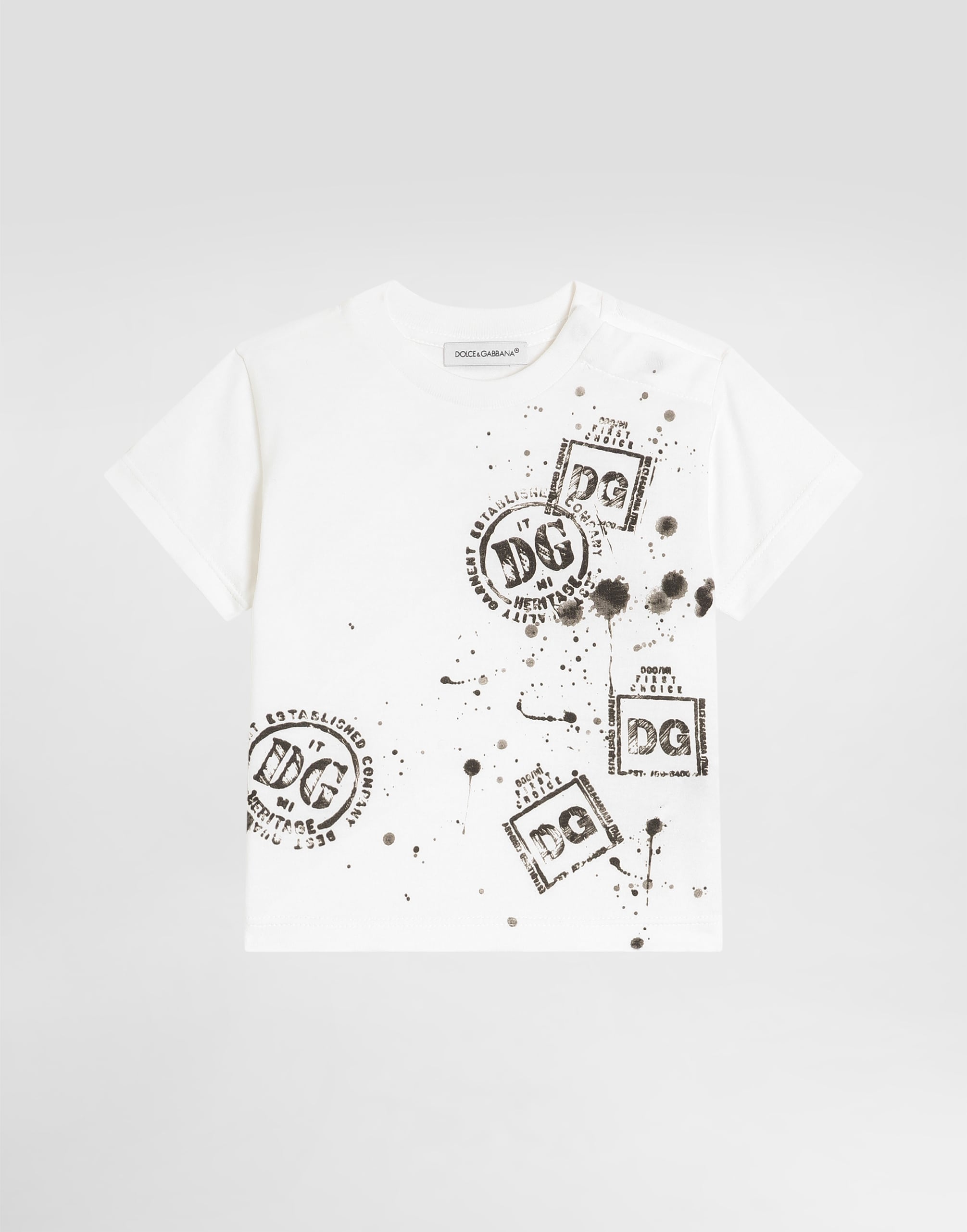 ホワイトのボーイズ プリント ジャージー Tシャツ | Dolce&Gabbana®