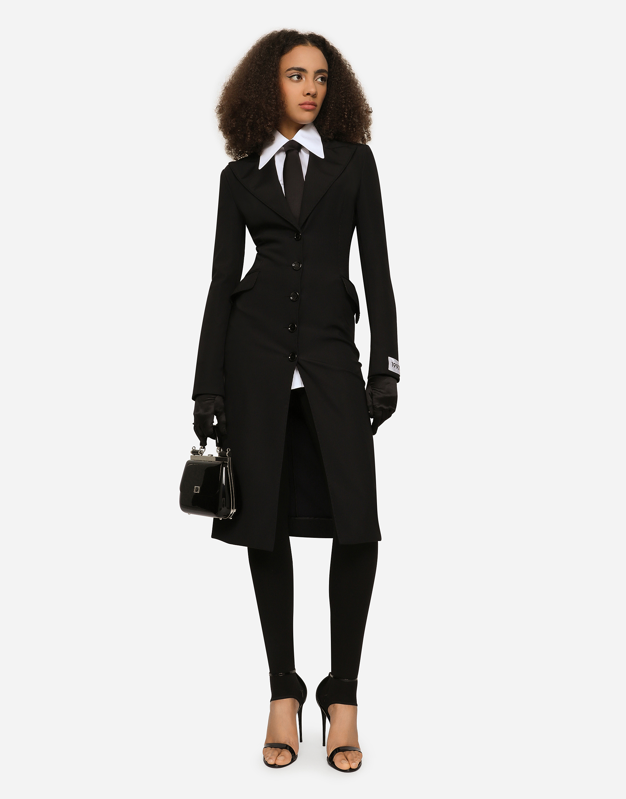 DOLCE & GABBANA KIM DOLCE&GABBANA JERSEY COAT DRESS WITH THE RE-EDITION LABEL