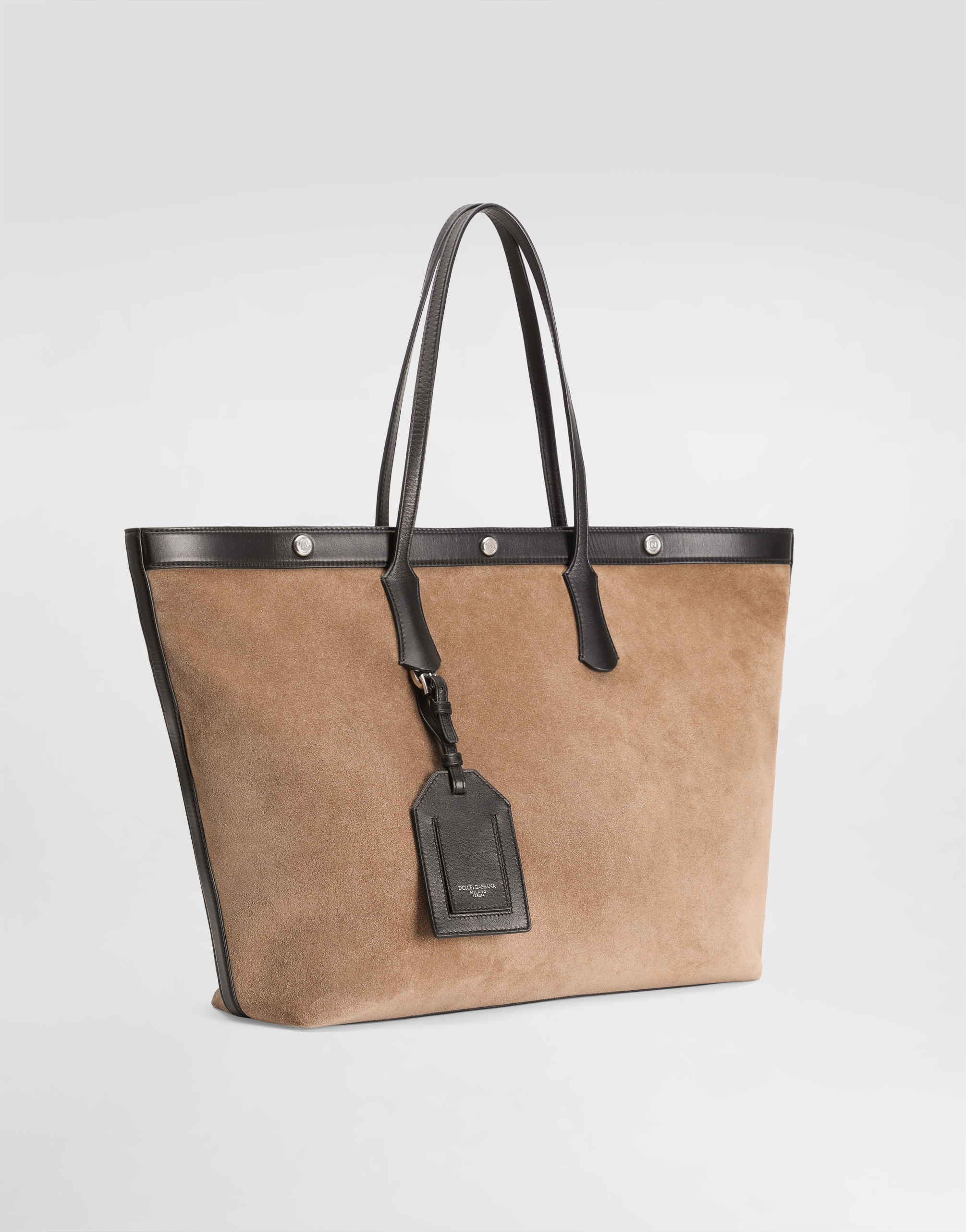 Atene split calfskin and leather shopping bag