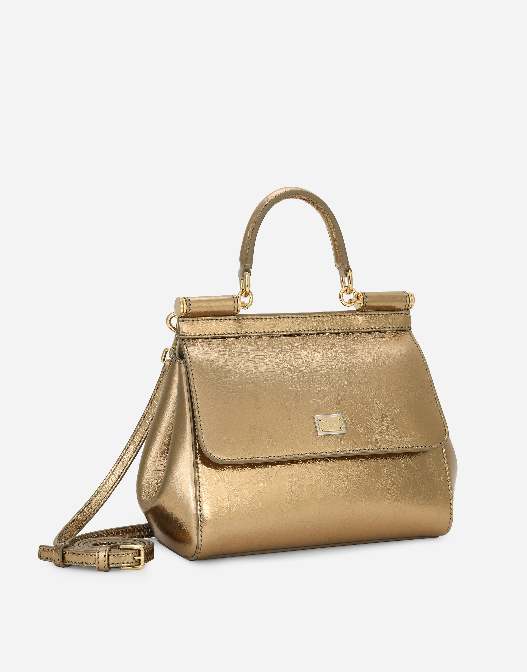 Shop Dolce & Gabbana Medium Sicily Handbag In Gold