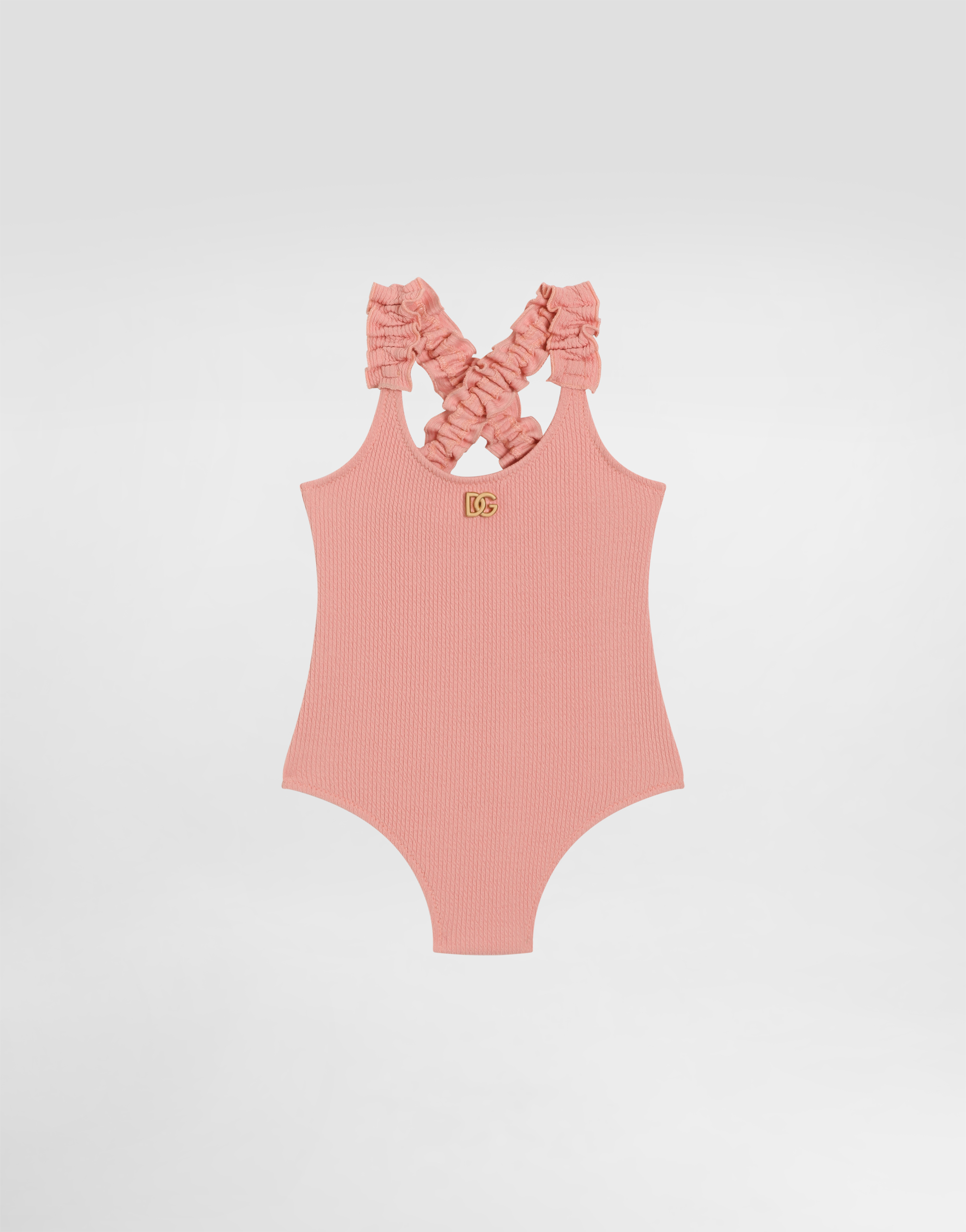 ピンクのガールズ Lurex one-piece swimsuit | Dolce&Gabbana®