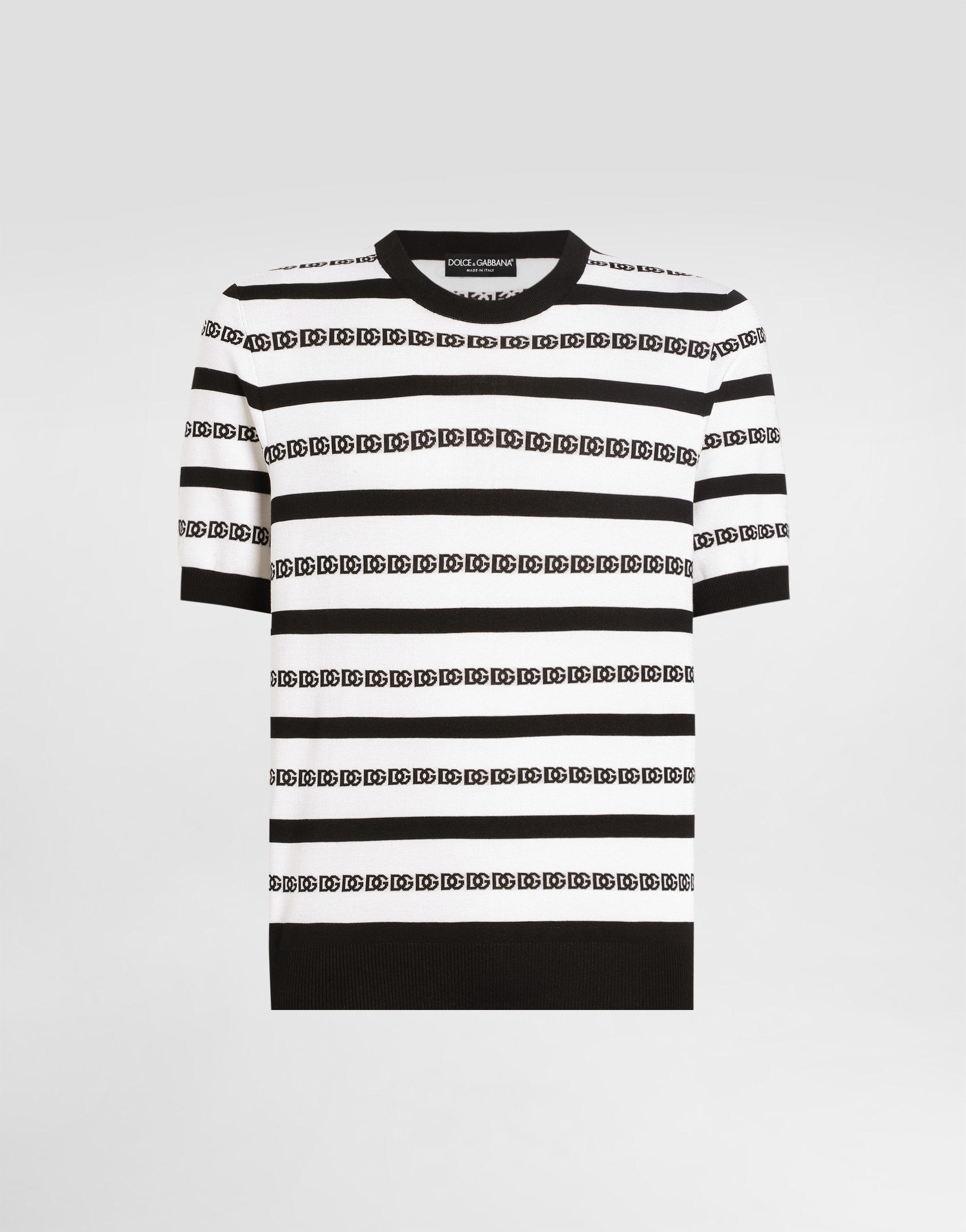 Silk crew-neck pullover with logo
