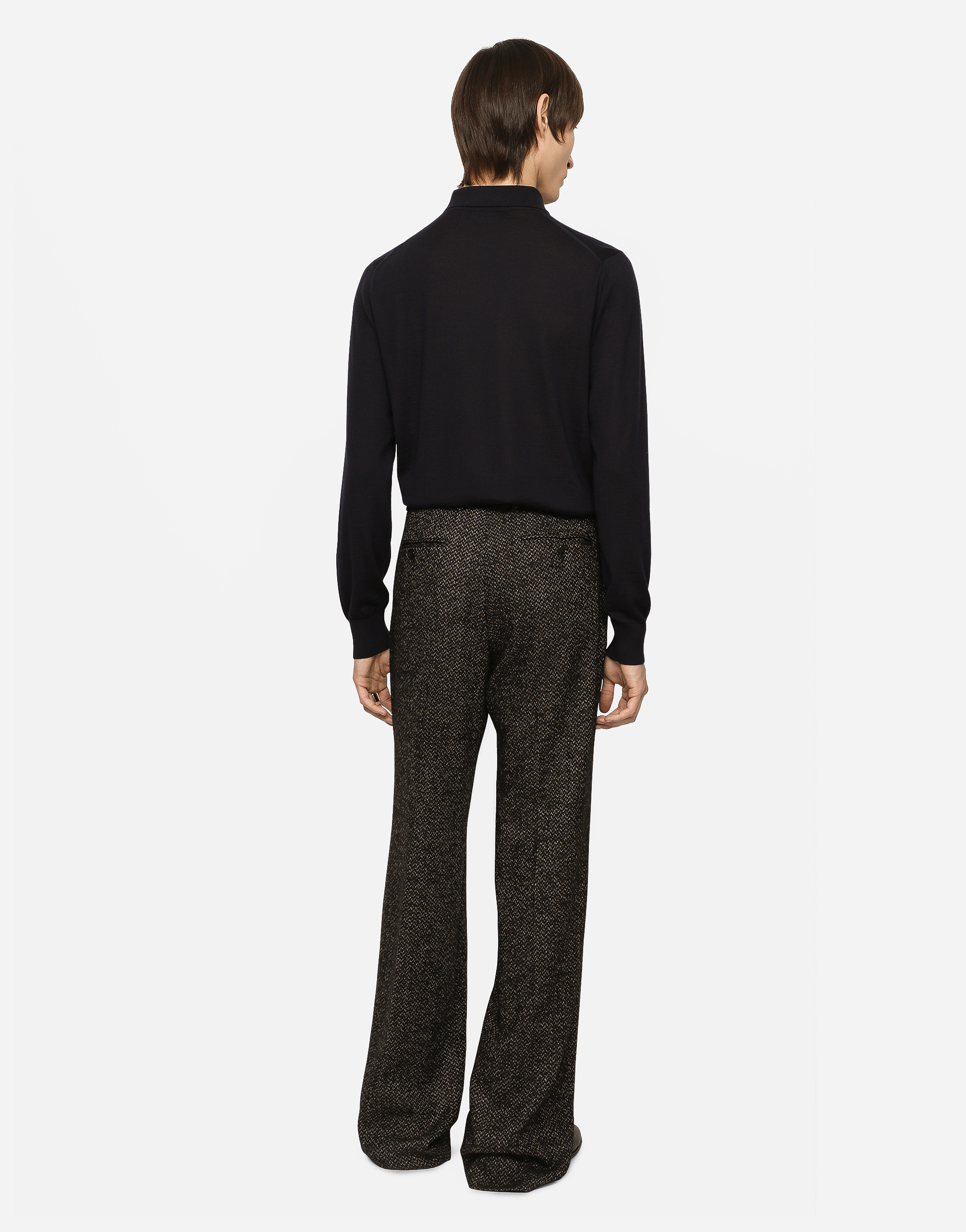  Dolce & Gabbana Dolce & Gabbana Cashmere Polo-style Sweater With Dg Logo Embroidery - Man Sweaters And Cardigans Blue Cashmere 56 