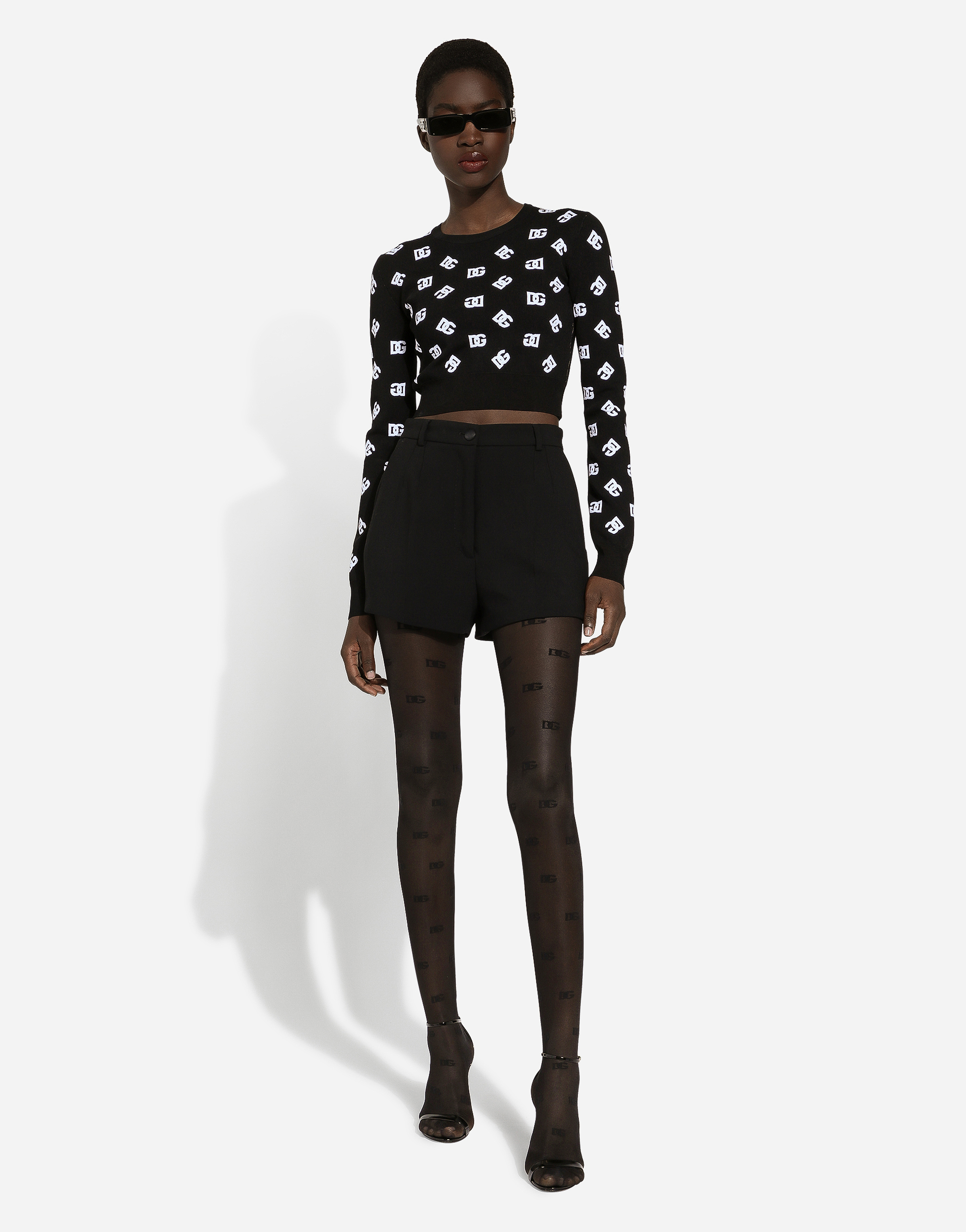 Dolce & Gabbana Pleated High-waisted Shorts In Black