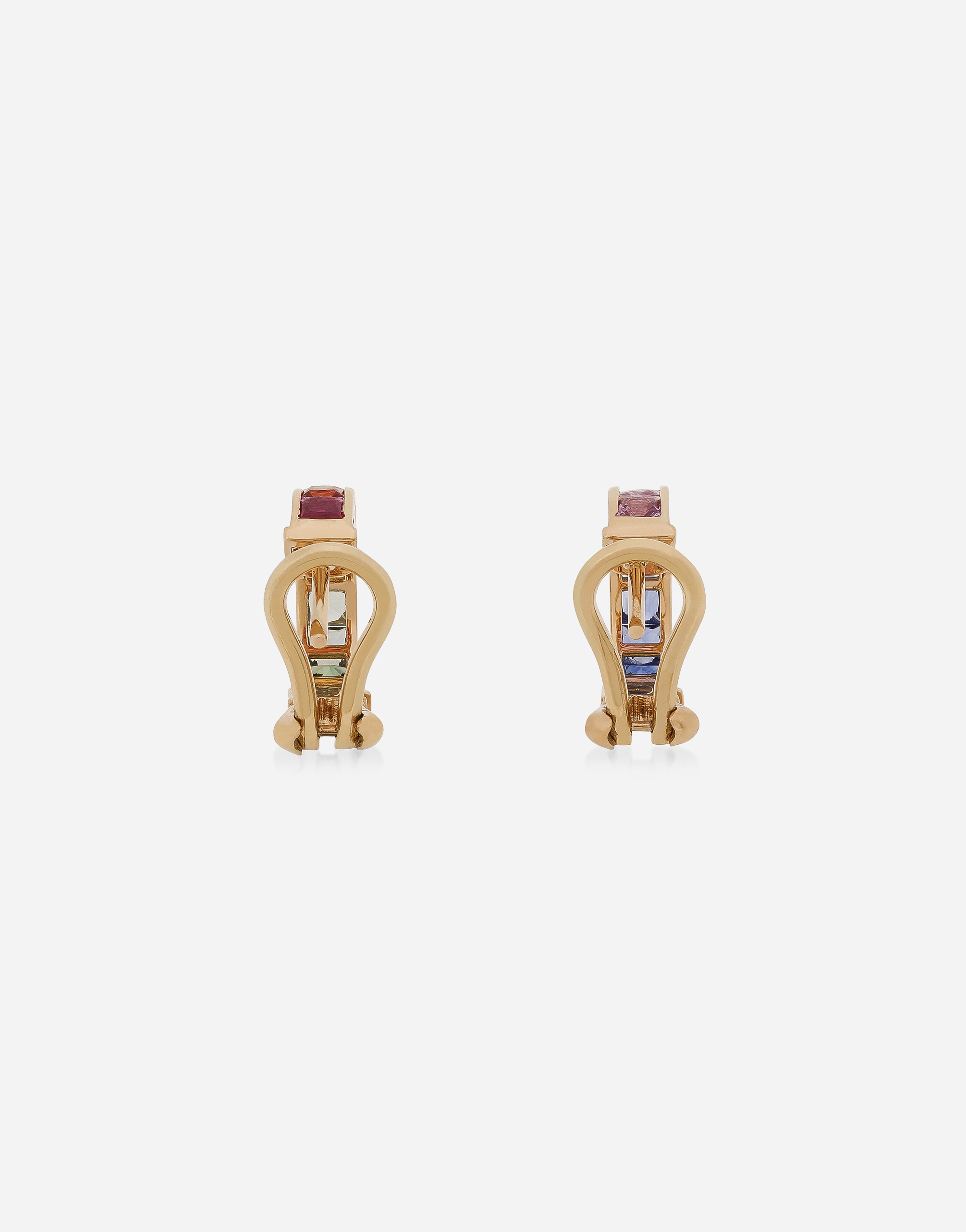 DOLCE & GABBANA RAINBOW EARRINGS IN YELLOW GOLD 18KT WITH MULTICOLOR SAPPHIRES AND DIAMONDS