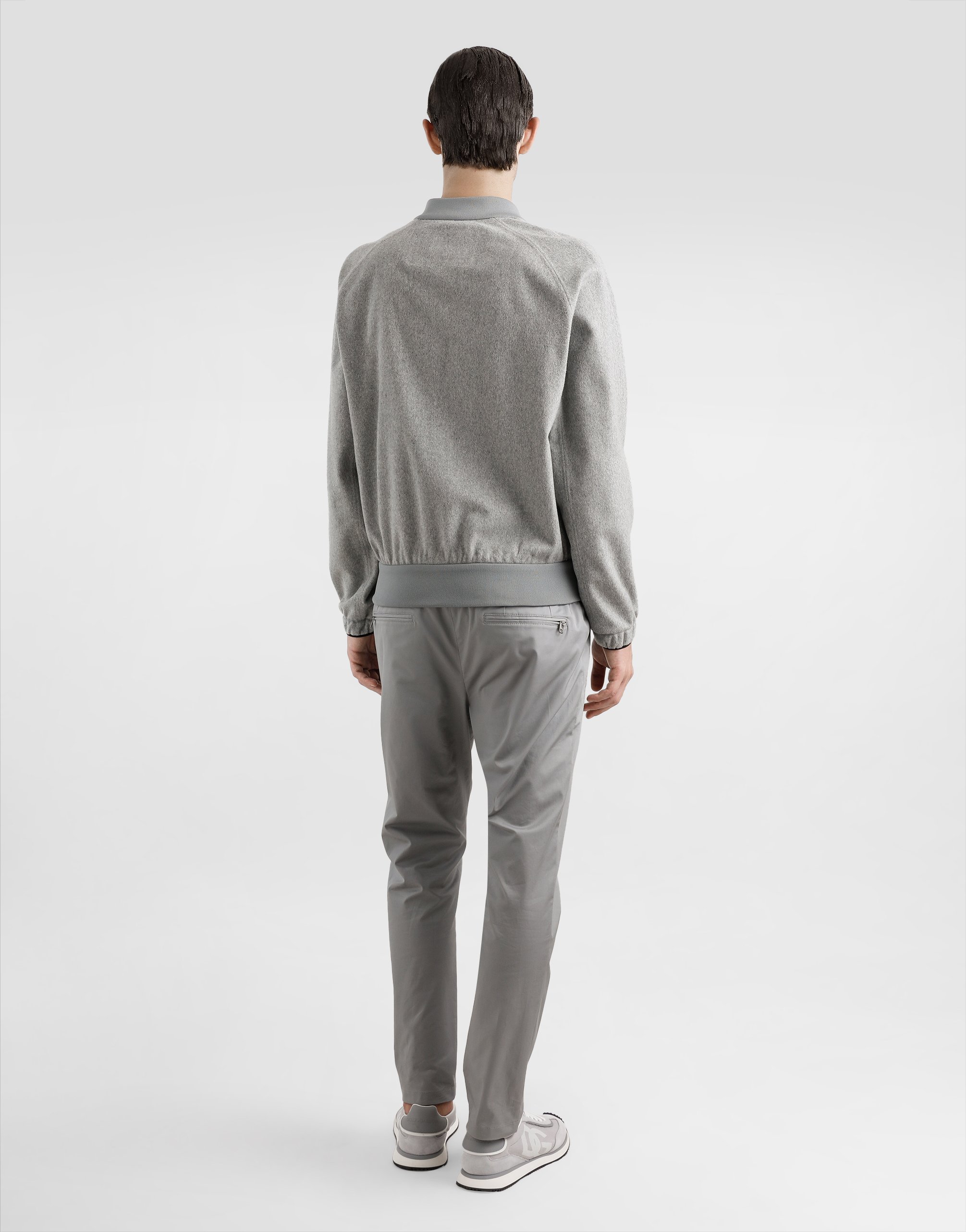 Dolce & Gabbana Cashmere And Wool Bomber Jacket With Tag In Grey