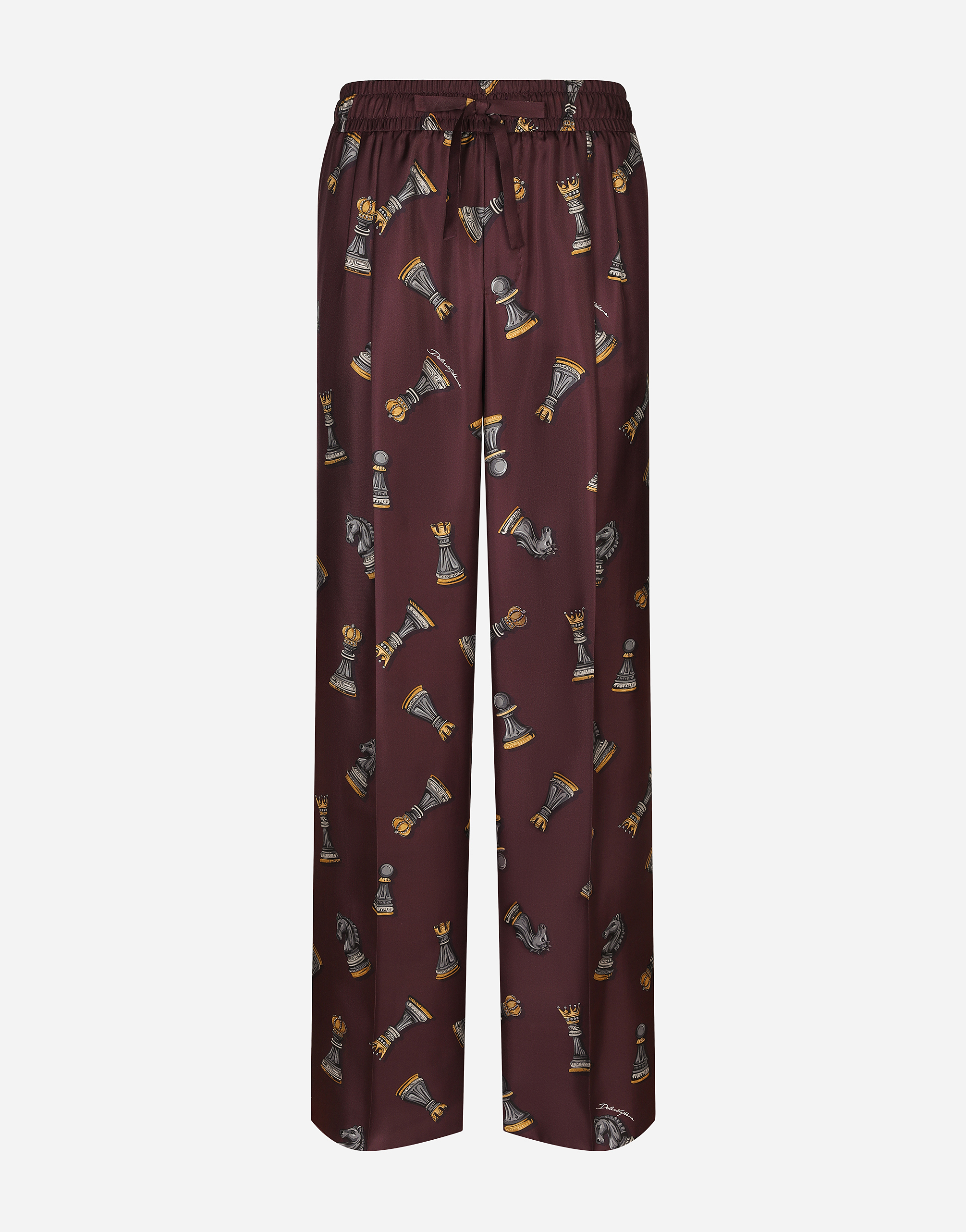 Dolce & Gabbana Silk Jogging Pants - Man Pants And Shorts Print