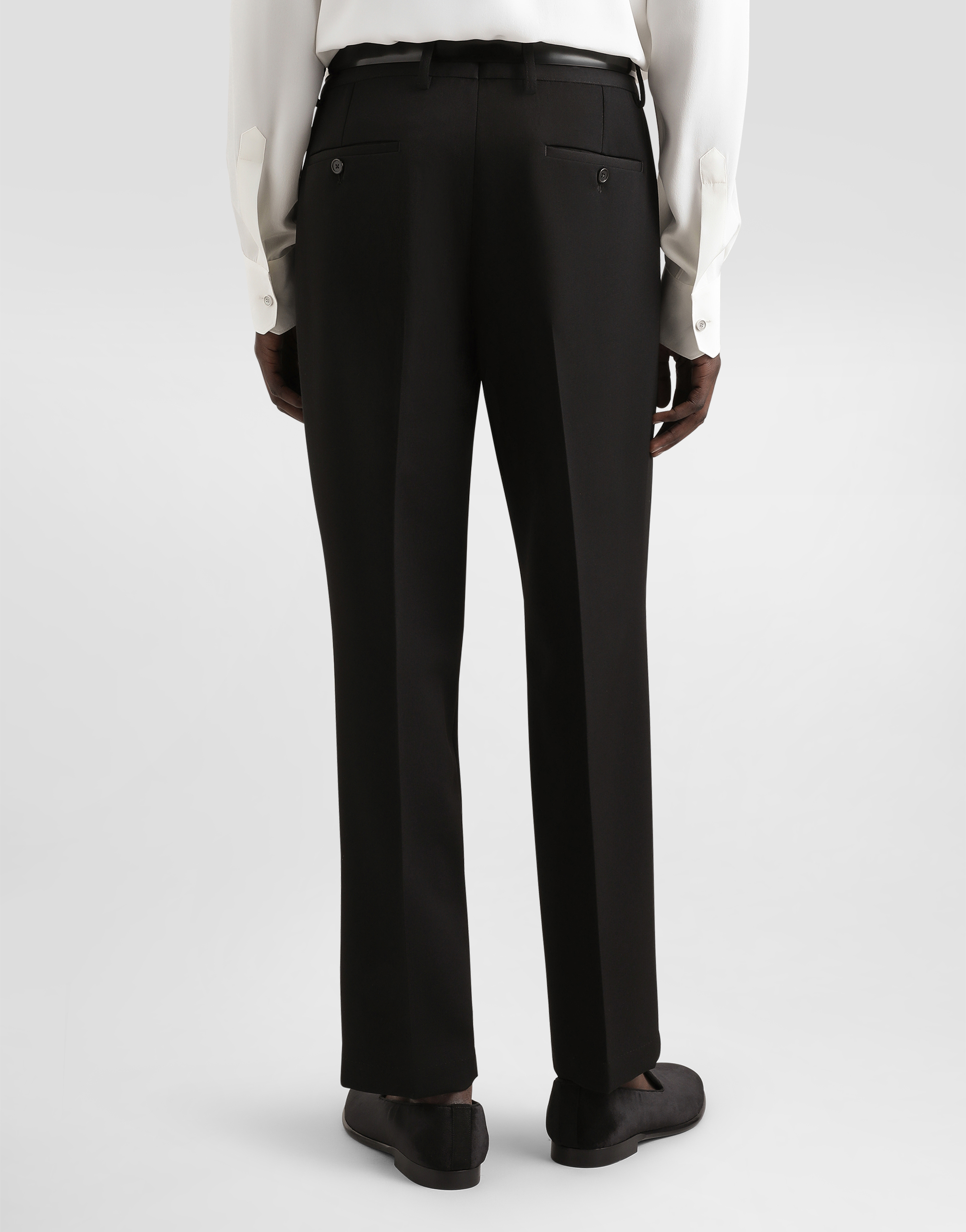 Dolce & Gabbana Cotton-gabardine Tailored Trousers - Men's - Cotton/spandex/elastane In Black
