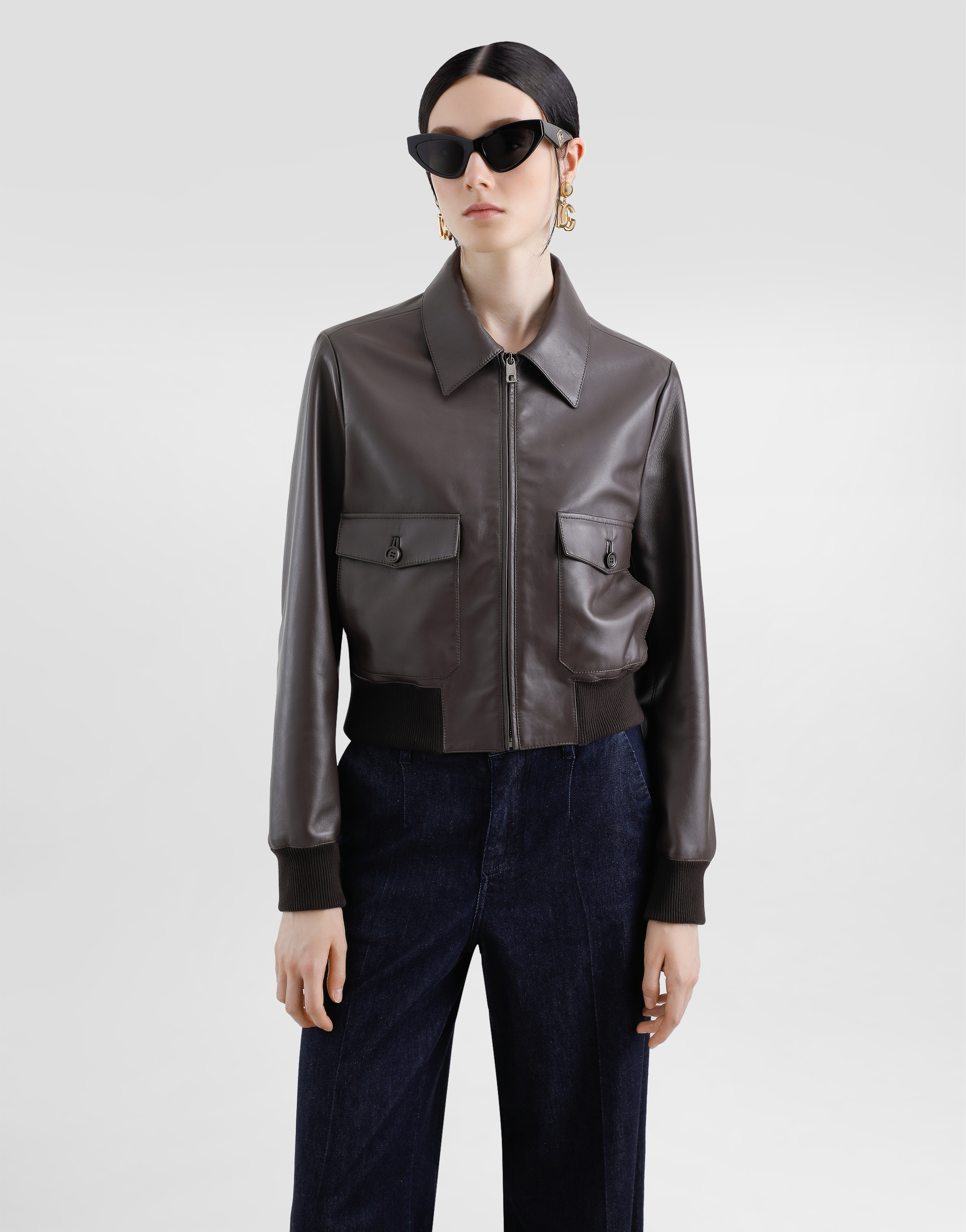 DOLCE & GABBANA SHORT PLONGÉ NAPPA LEATHER JACKET