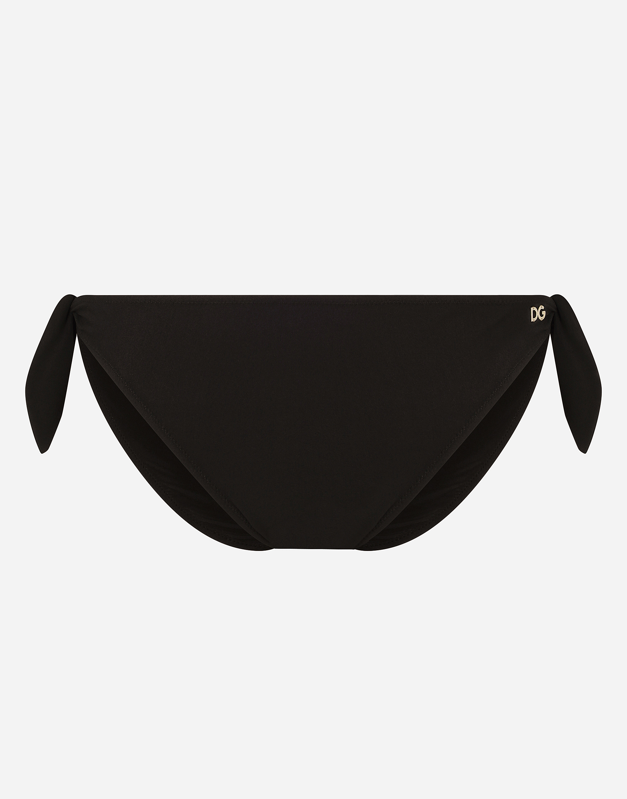 Dolce & Gabbana サイドリボンビキニボトム - Woman Swimwear Black Jersey 1