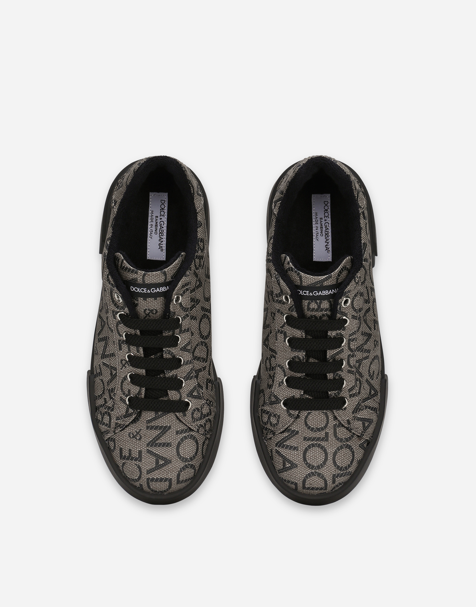 DOLCE & GABBANA PORTOFINO SNEAKERS IN COATED JACQUARD LOGO
