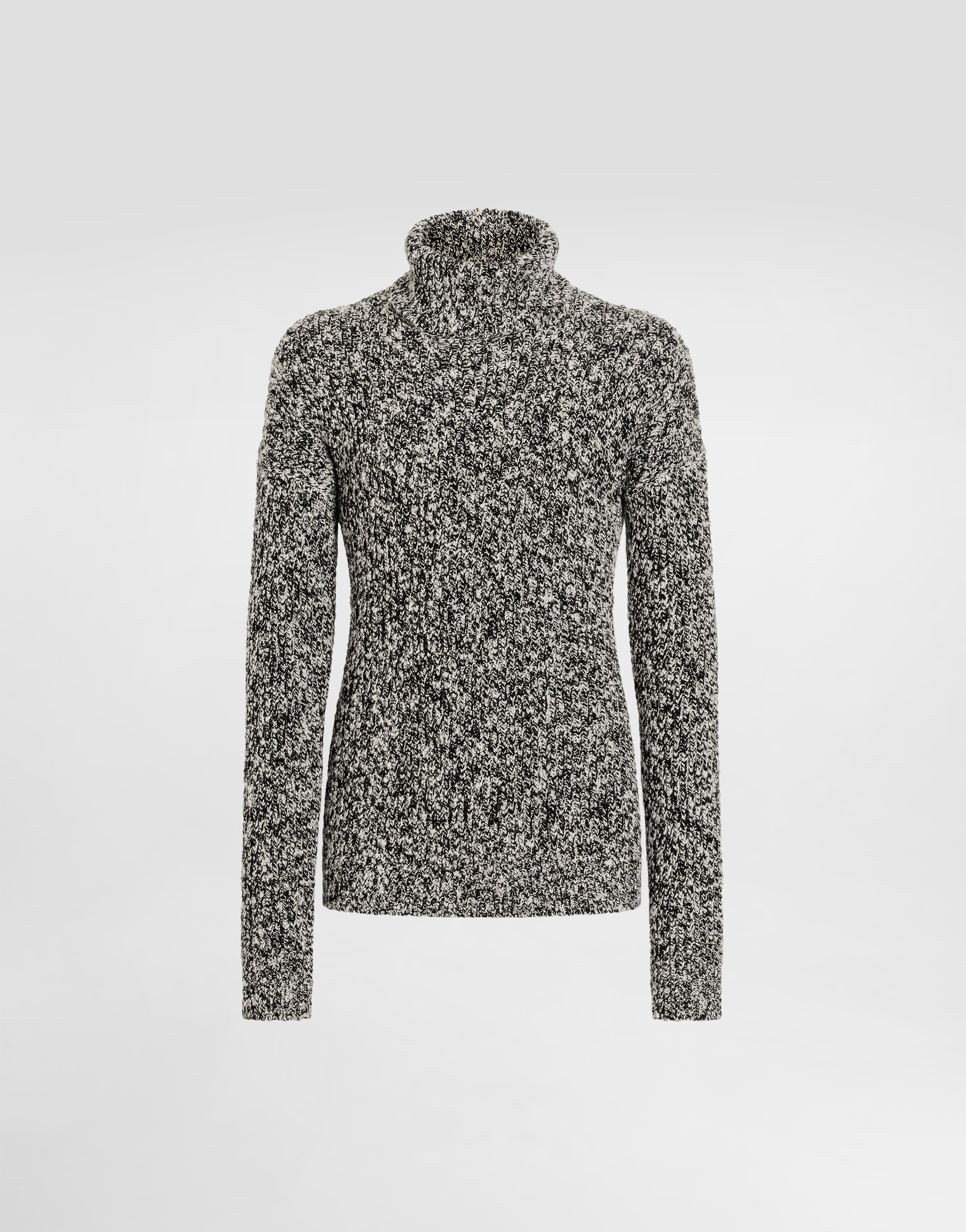 Dolce & Gabbana Two-tone Knit Turtleneck Sweater In Gray