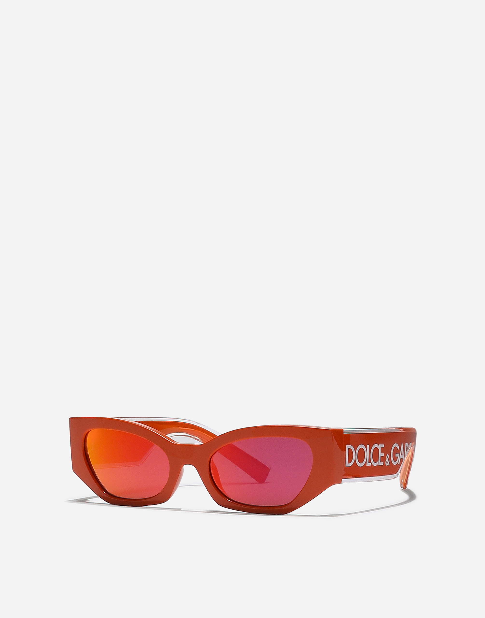 Shop Dolce & Gabbana نظارة شمسية بشعار Dna In Orange