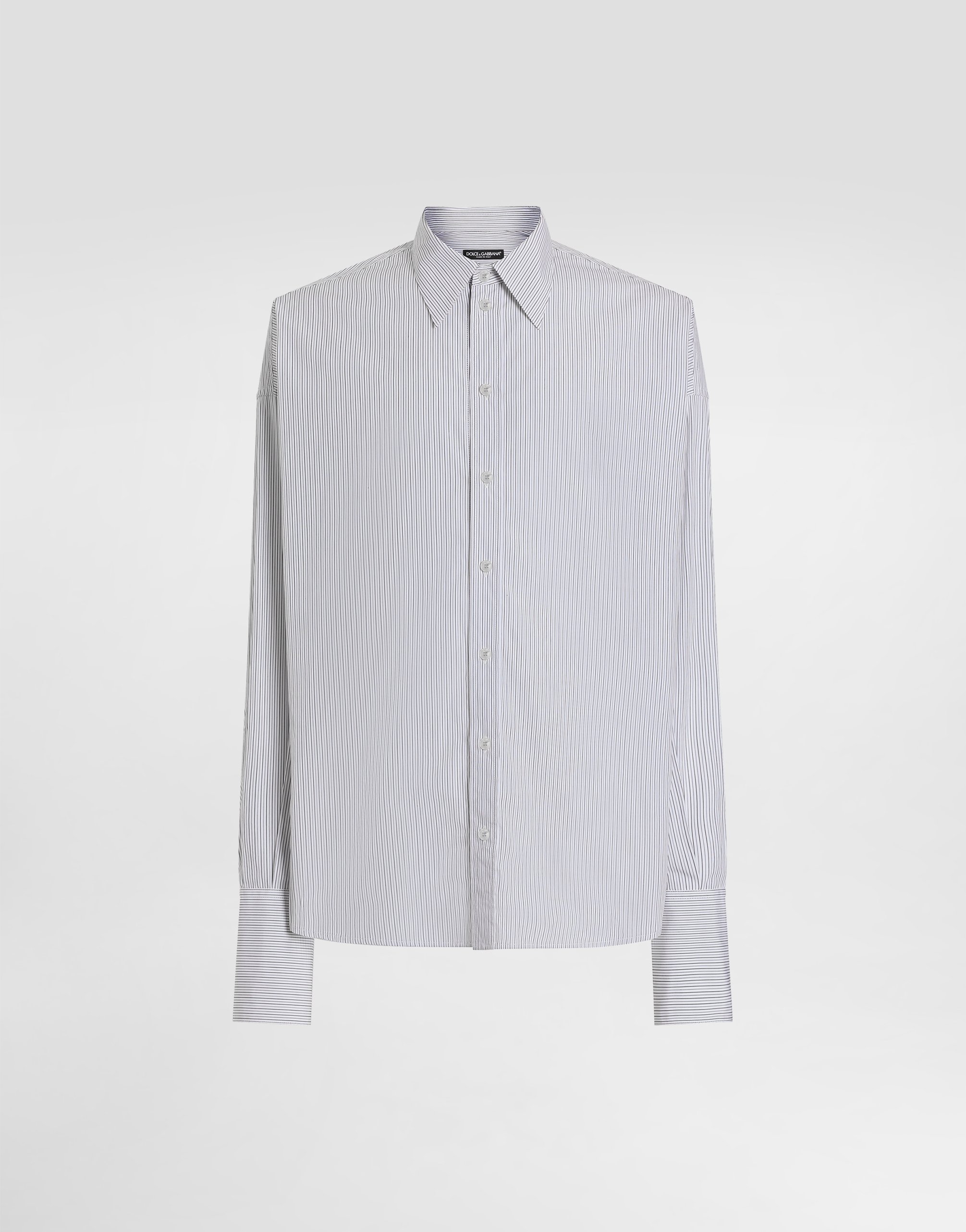 Oversized striped poplin shirt