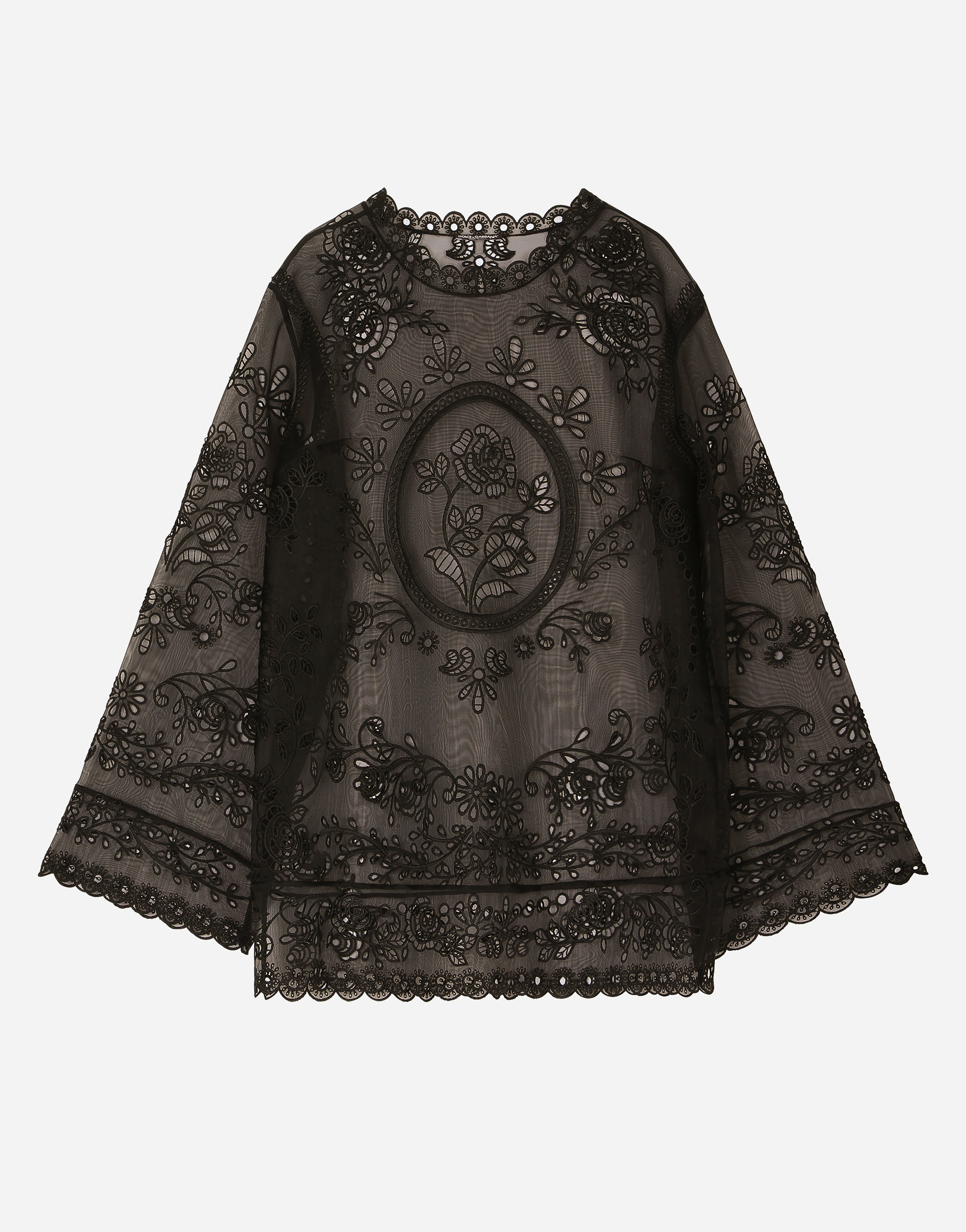 Dolce & Gabbana Crinoline A-line Dress With Inlay Embellishment - Woman Dresses Black Fabric