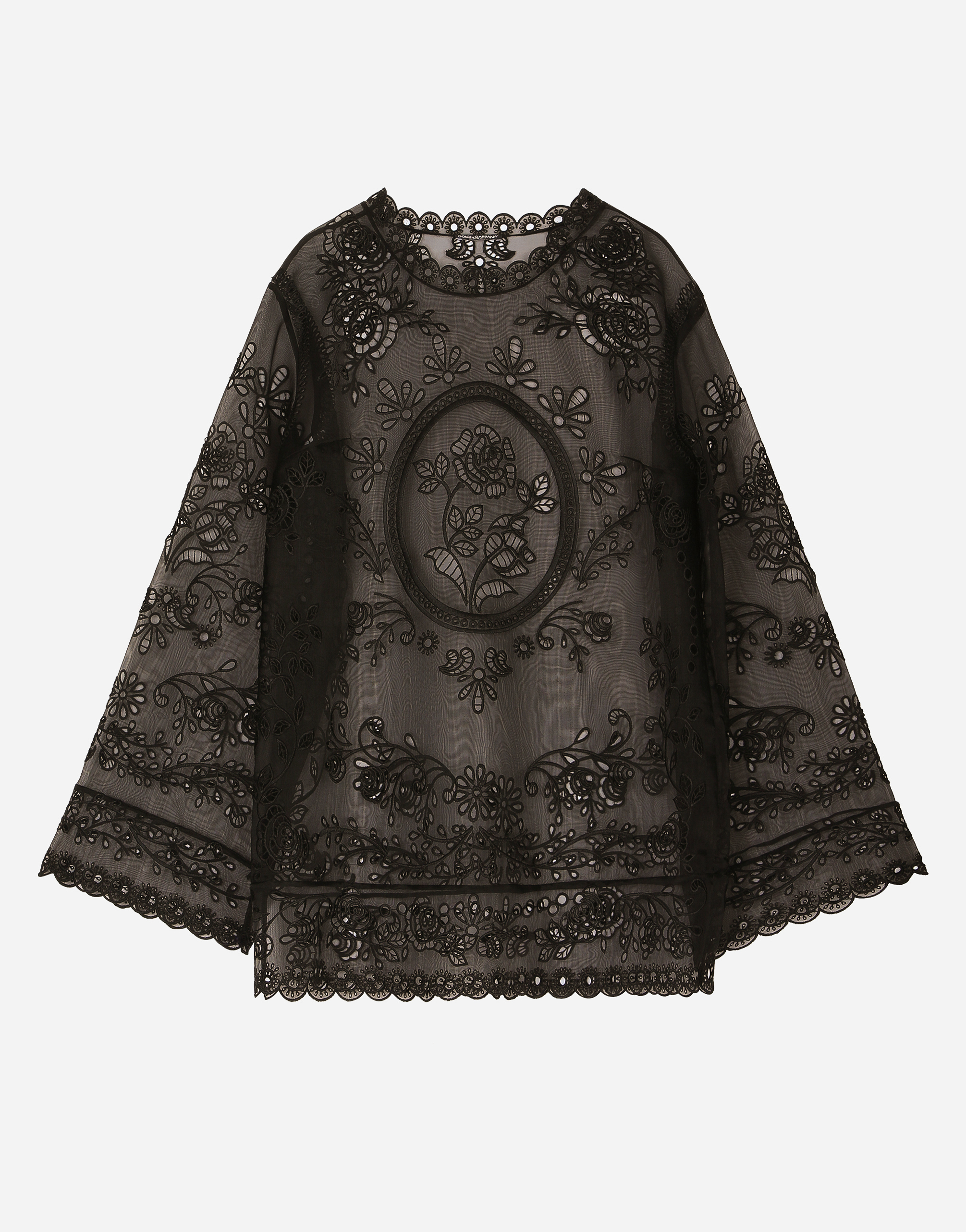 Dolce & Gabbana Crinoline A-line Dress With Inlay Embellishment In Black