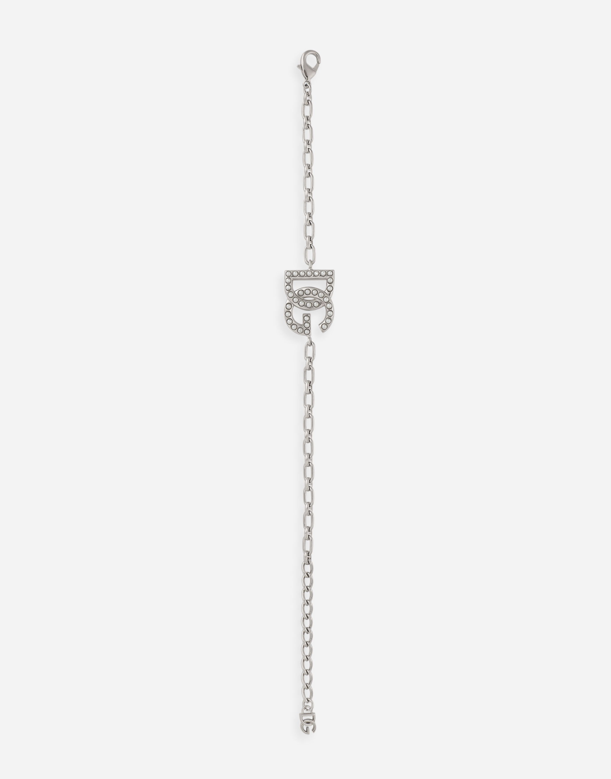 Dolce & Gabbana Link Bracelet With Dg Logo In Silver