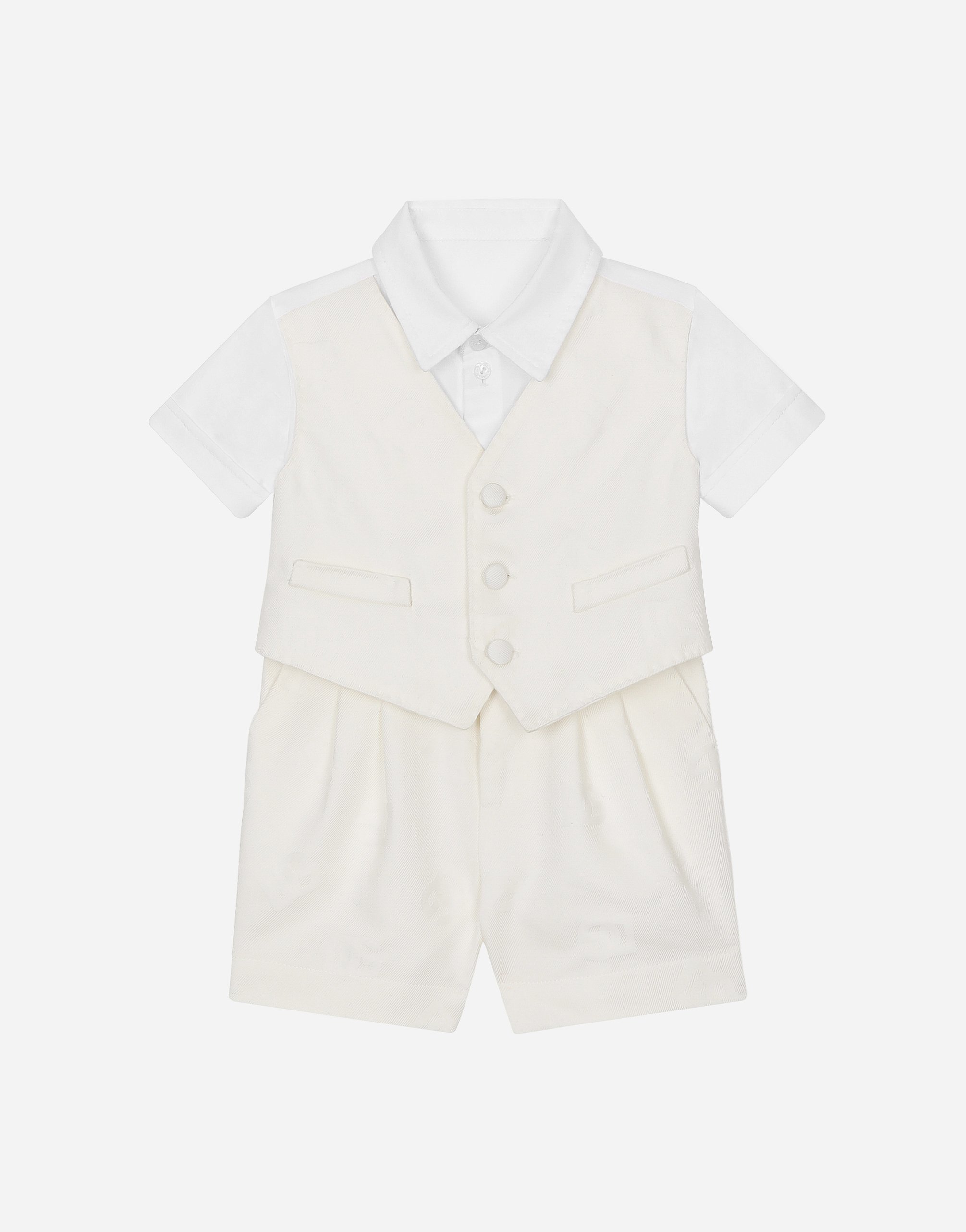 Short onesie with vest detail