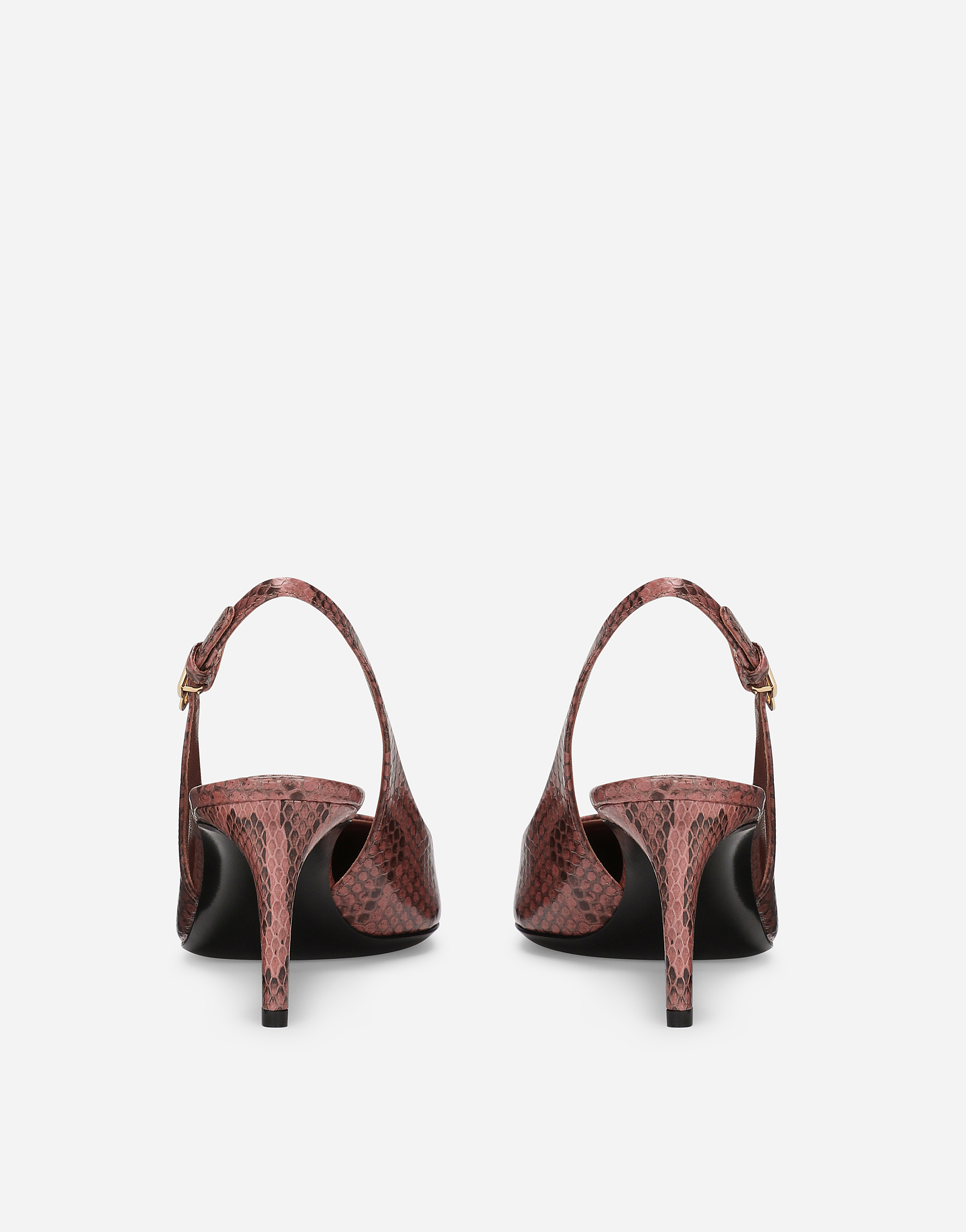 Dolce & Gabbana Snakeskin-effect Slingback Pumps In Pink