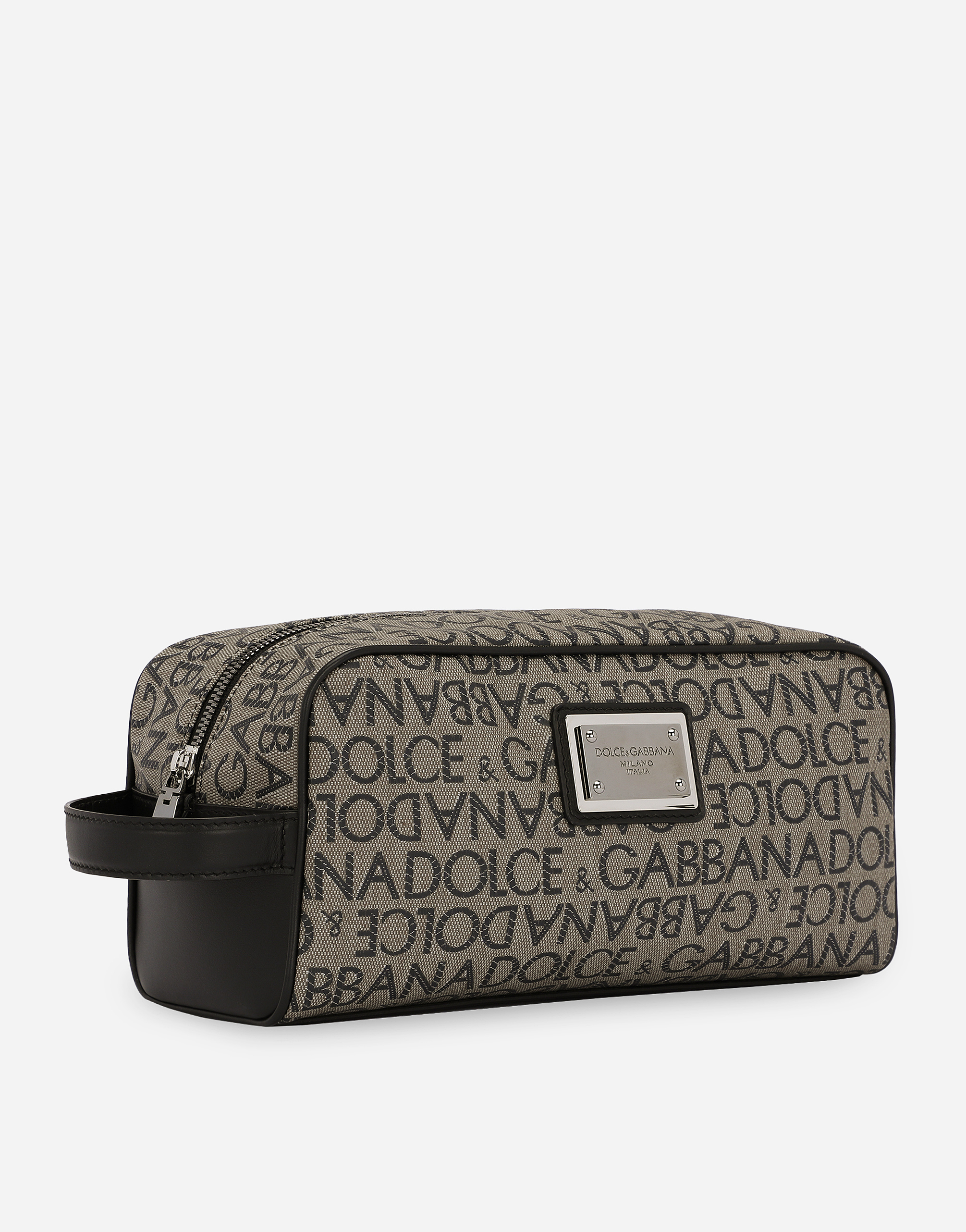 DOLCE & GABBANA COATED JACQUARD TOILETRY BAG