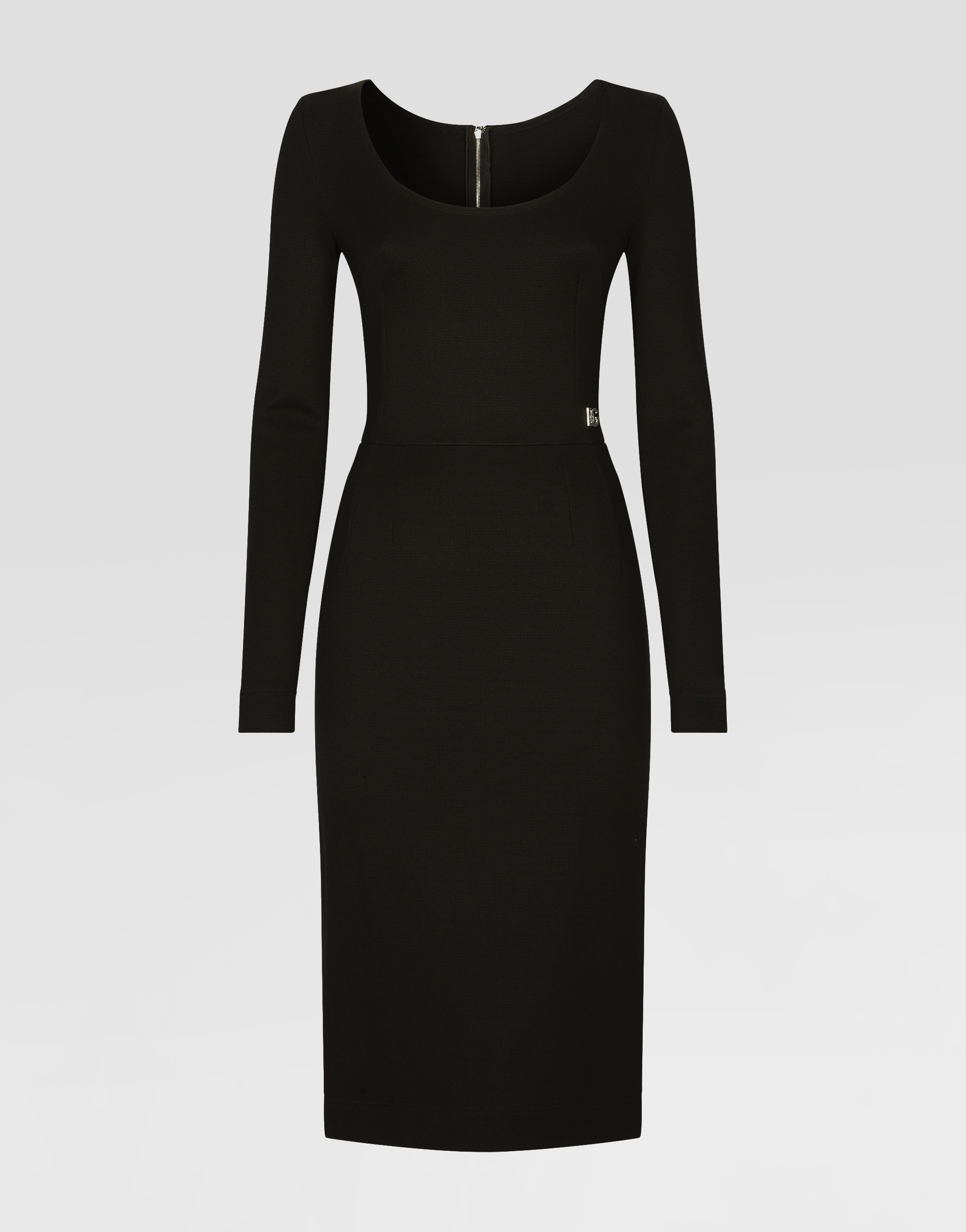 Milano rib calf-length dress with DG logo