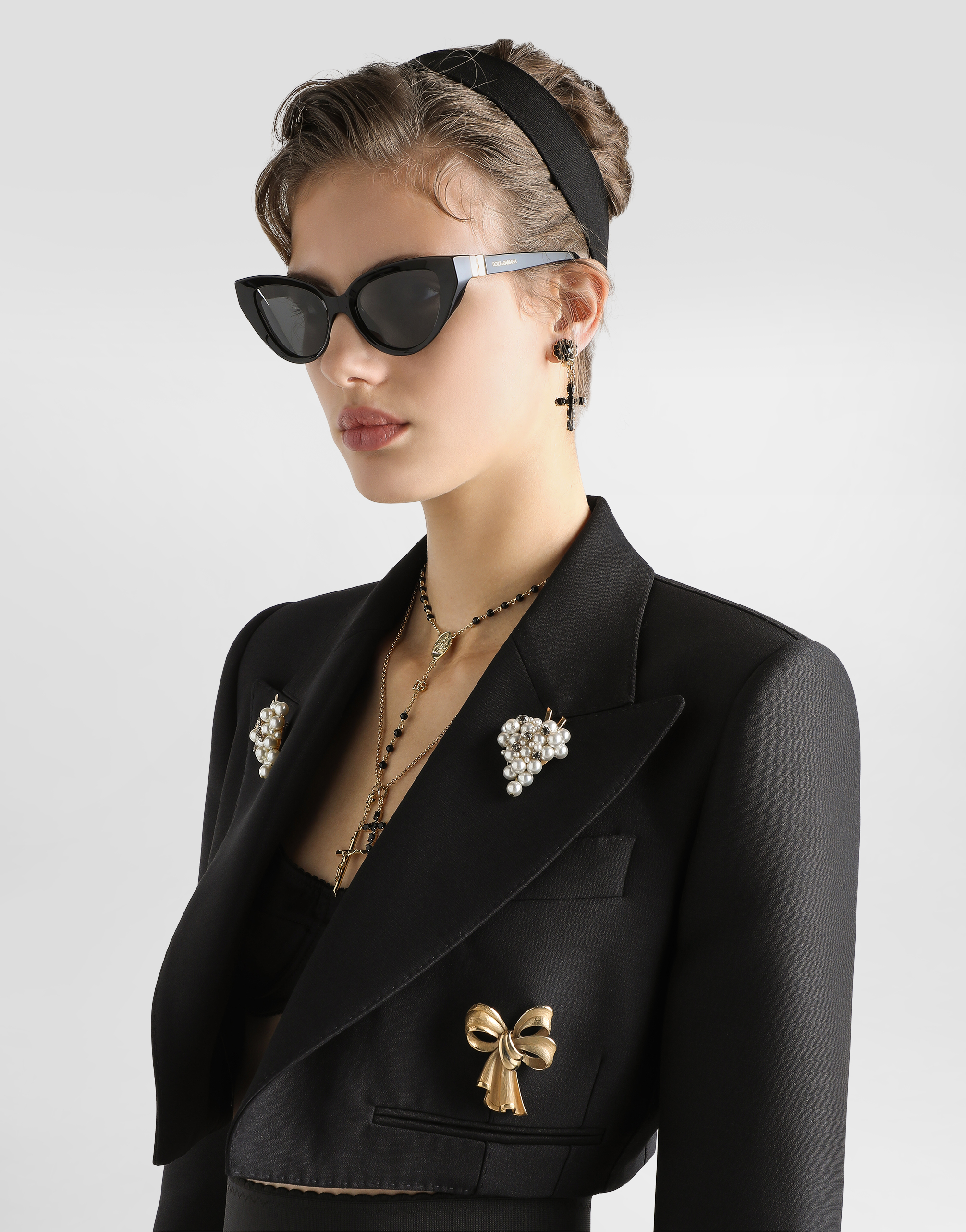 Dolce & Gabbana Single-breasted Jacket In Faille In Black