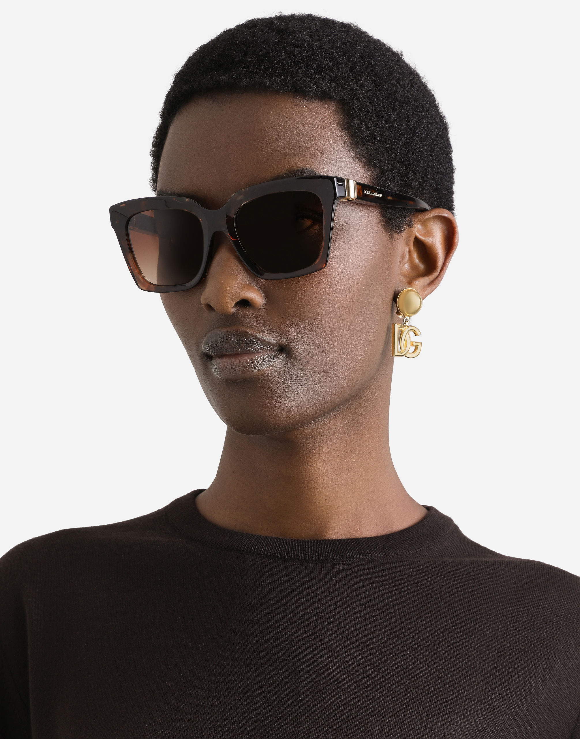 Dolce & Gabbana Dg Hinge Sunglasses In Dark Red Havana