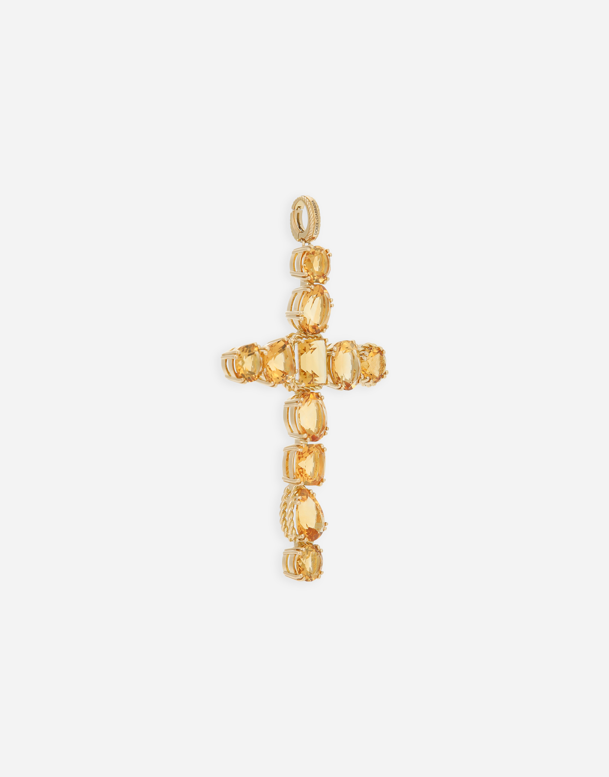 DOLCE & GABBANA ANNA CHARM IN YELLOW GOLD 18KT WITH CITRINES QUARTZES