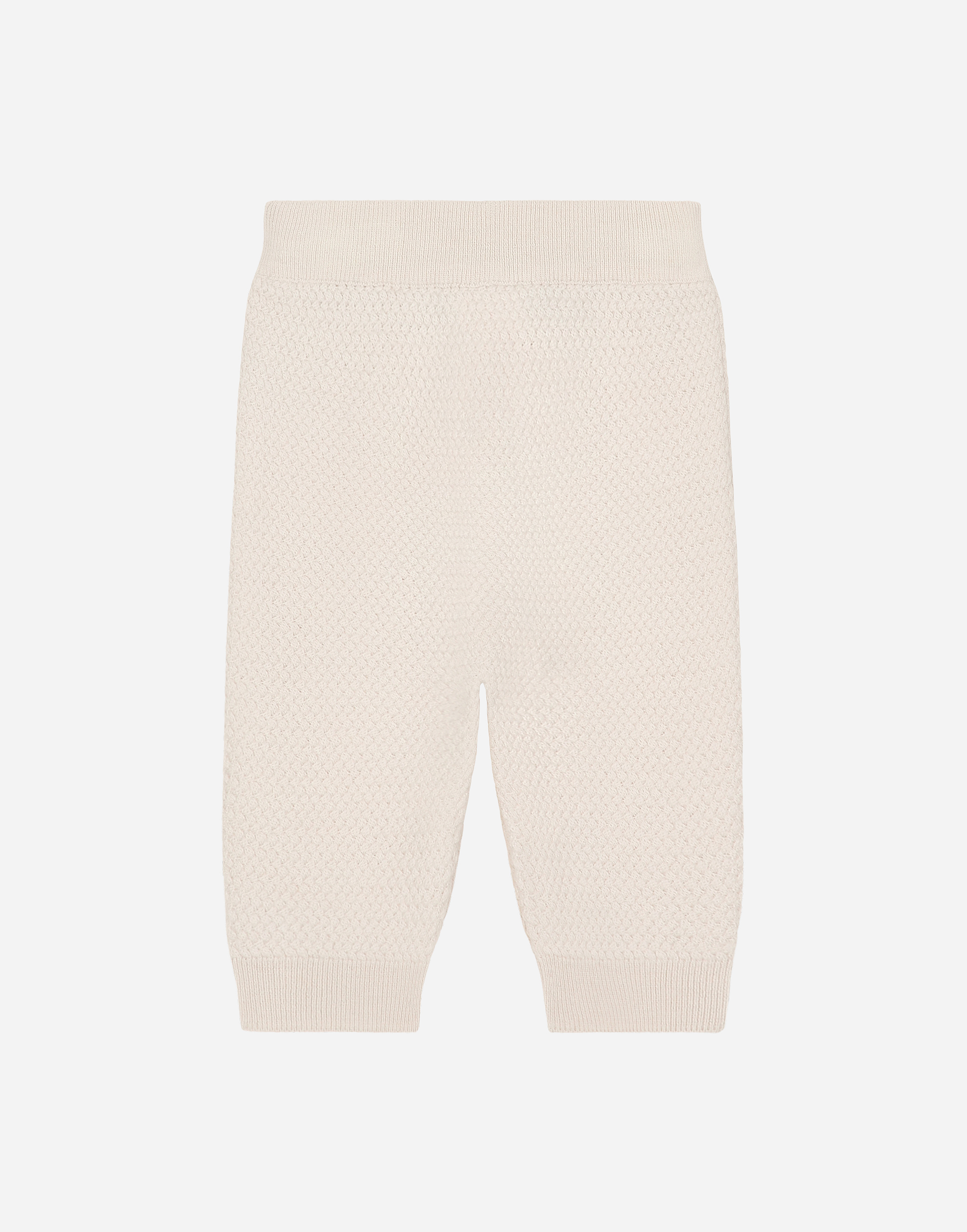 Basketweave-stitch knit pants