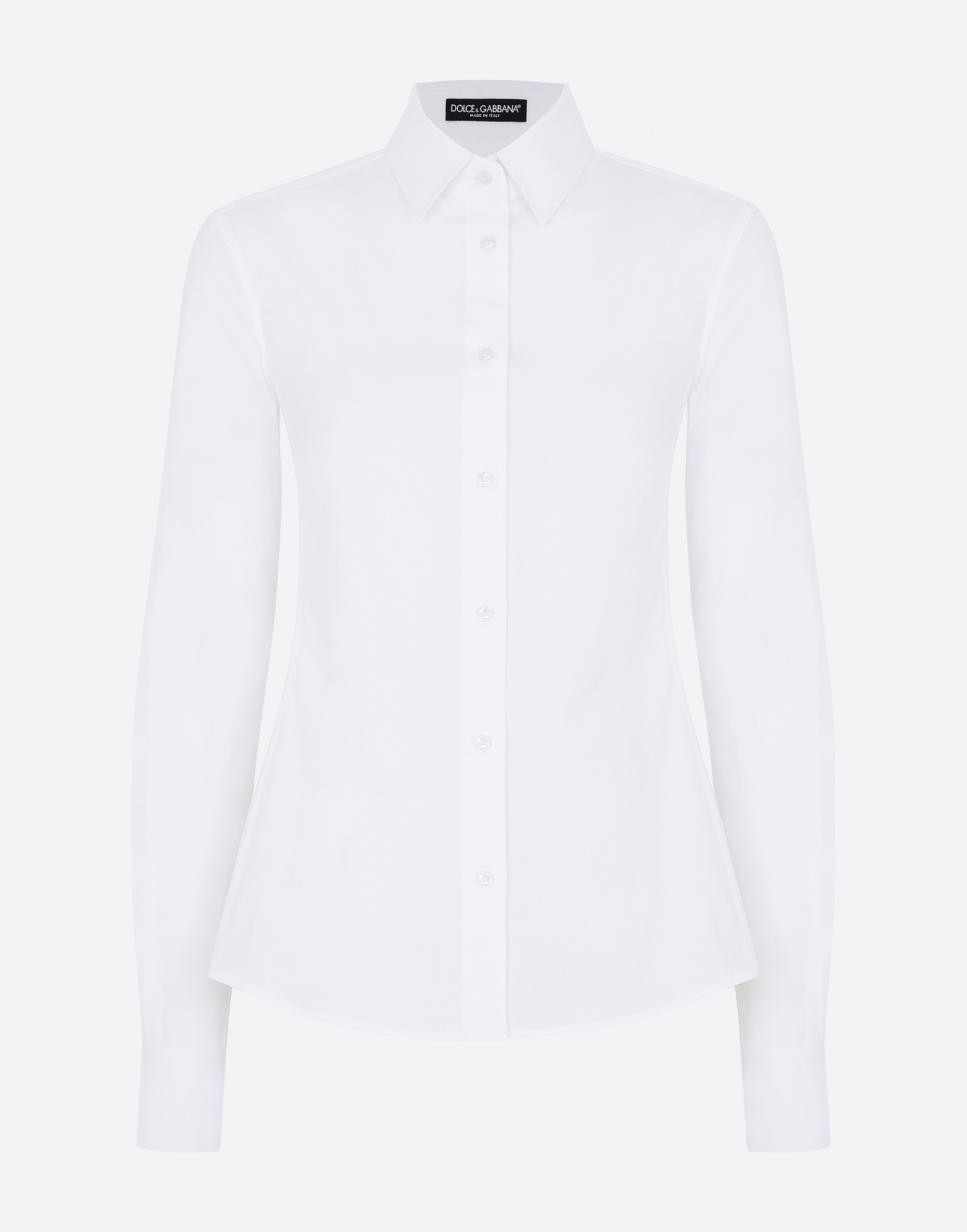 Stretch poplin shirt in White for Women | Dolce&Gabbana®