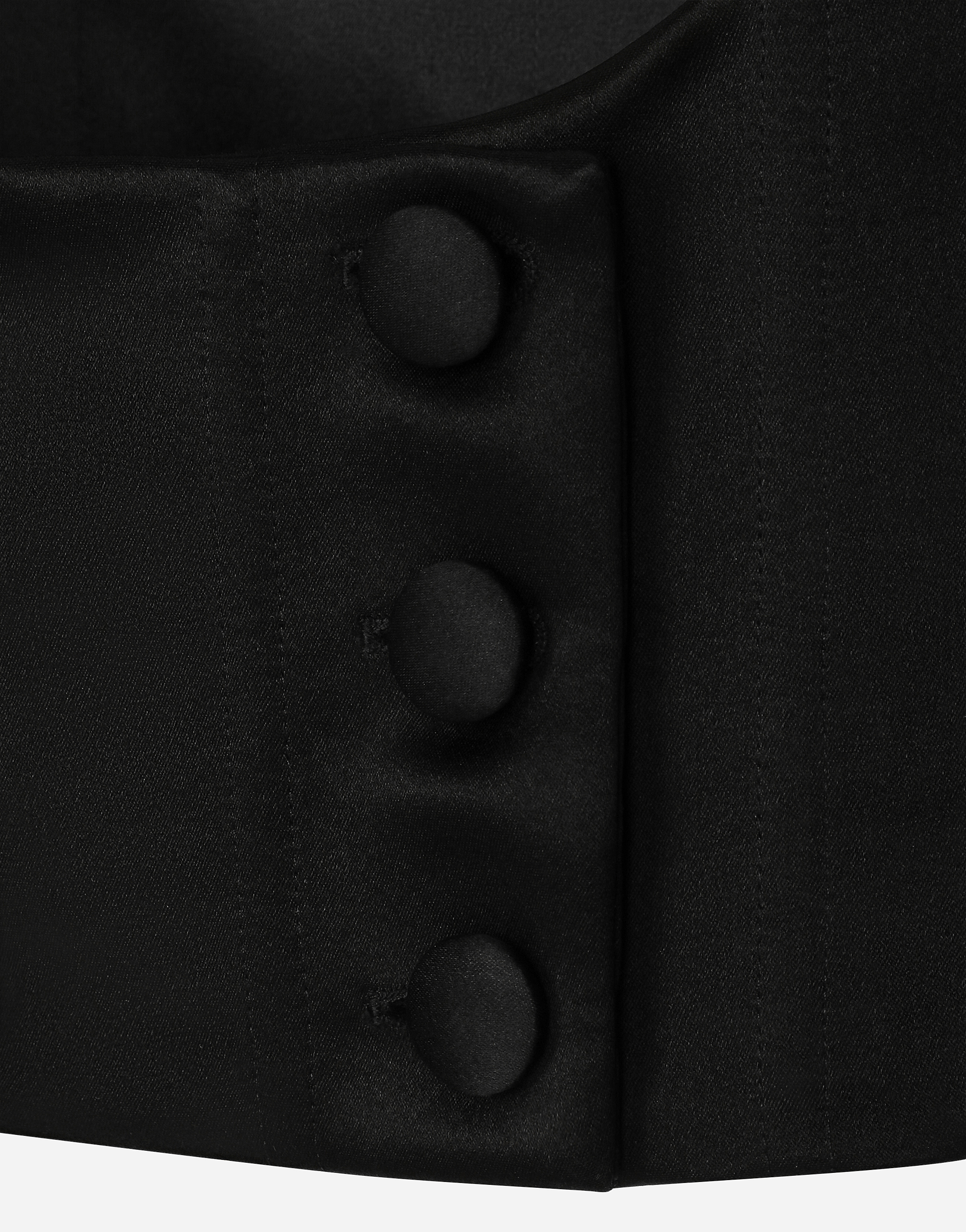 Dolce & Gabbana Double-breasted Duchess Silk Tuxedo Waistcoat In Black