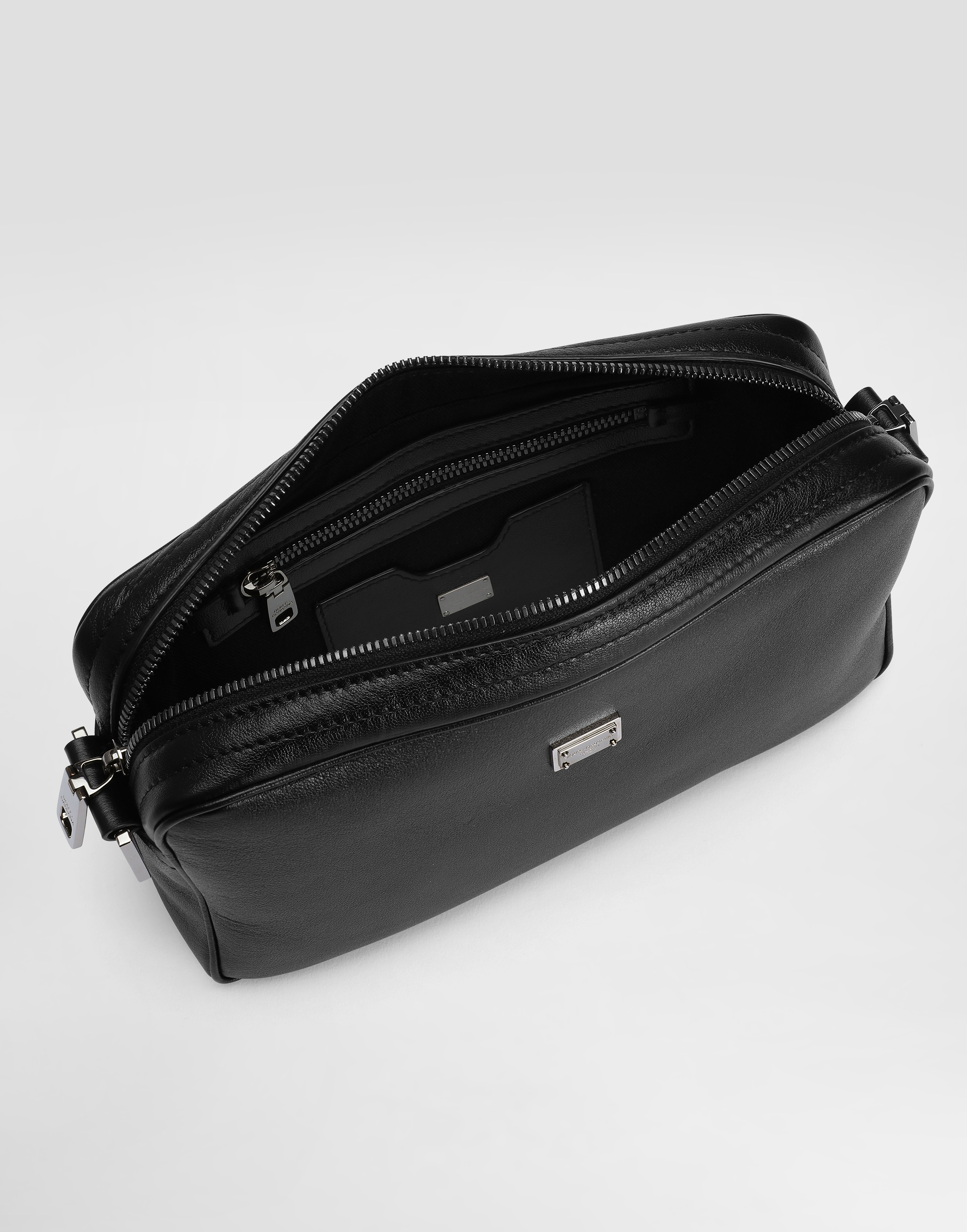 Dolce & Gabbana Calfskin Crossbody Bag In Black