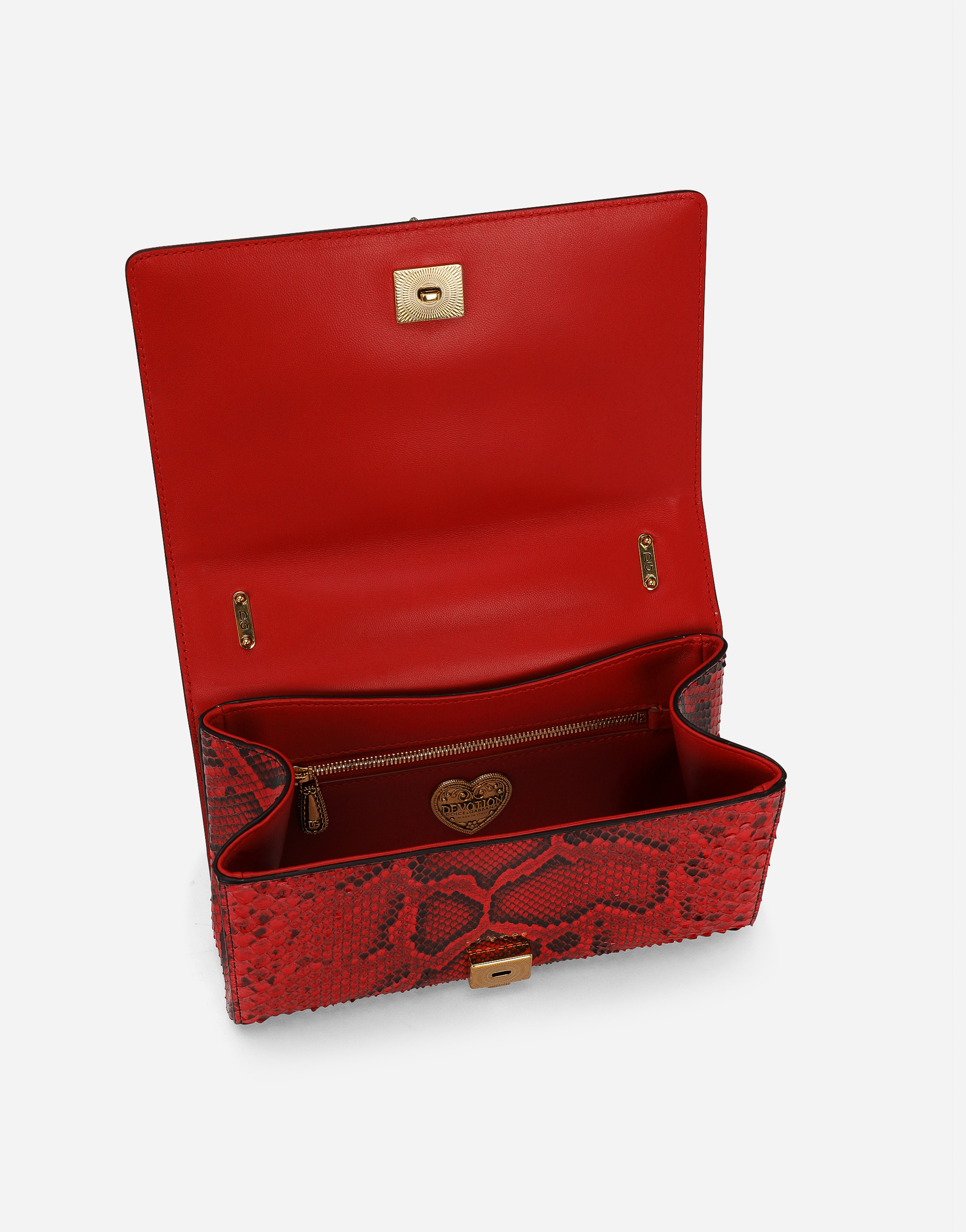 Shop Dolce & Gabbana Medium Devotion Shoulder Bag In Red