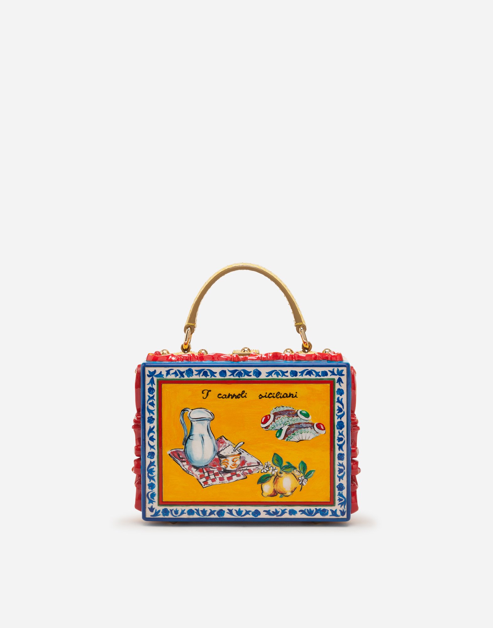 Dolce Box bag in hand-painted wood
