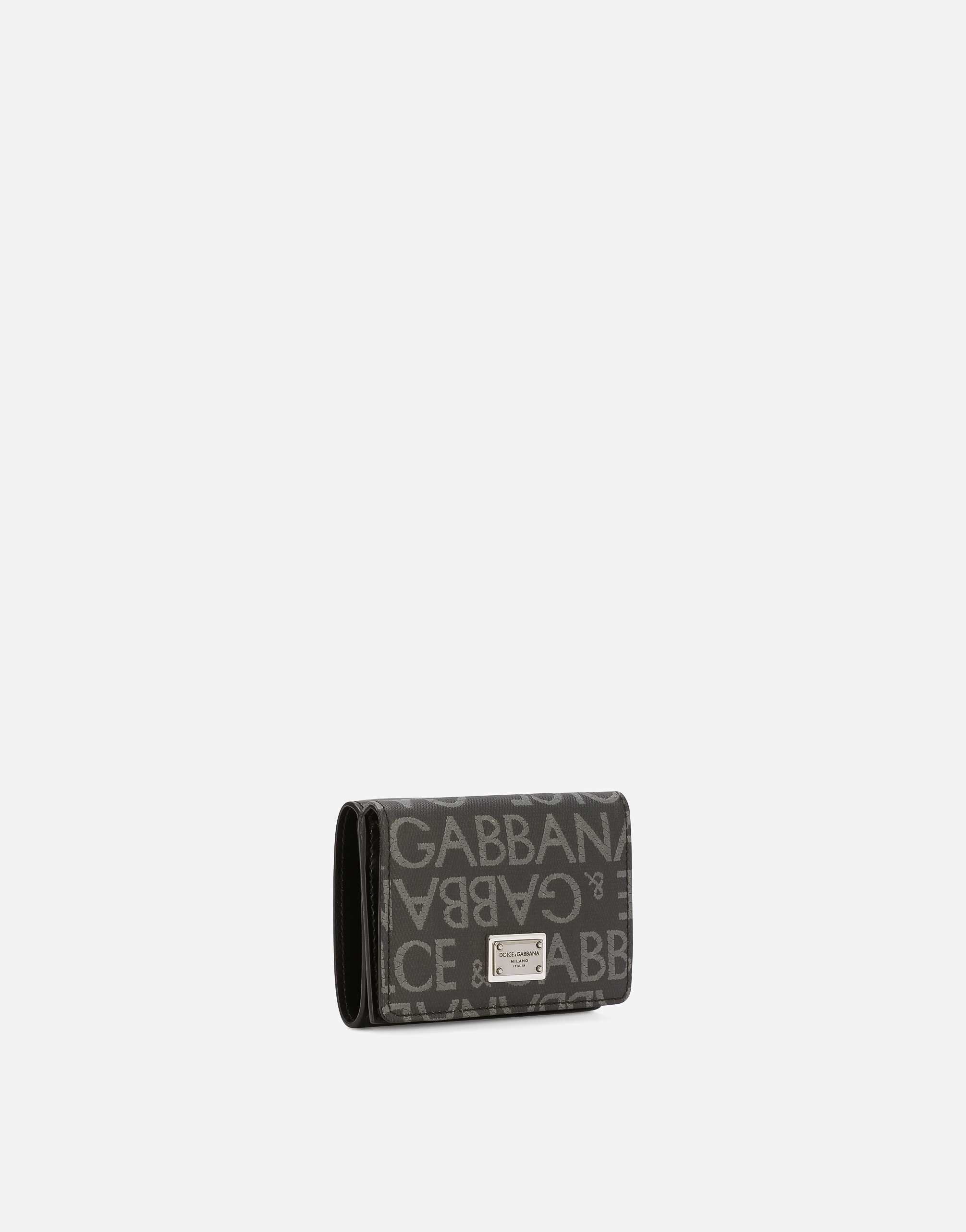 DOLCE & GABBANA COATED JACQUARD FRENCH FLAP WALLET