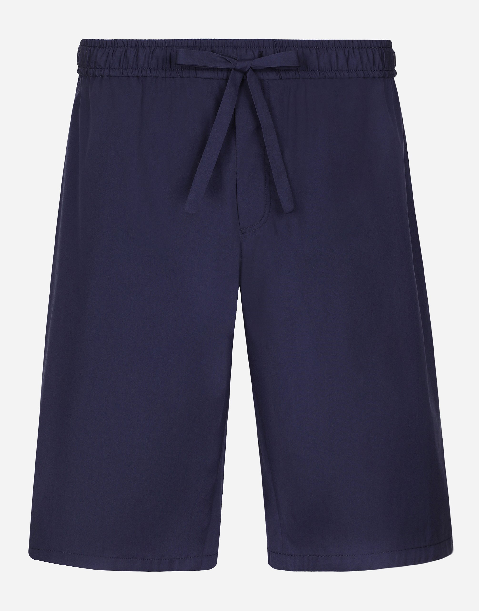 Cotton jogging shorts with logo tag in Blue for | Dolce&Gabbana® US